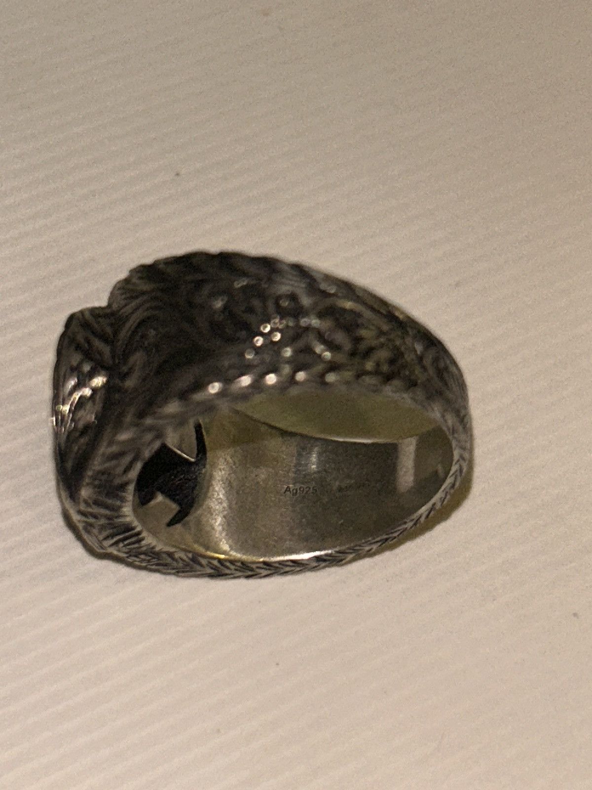 Gucci Gucci GG Logo Sterling Silver 925 Ring Unisex 445302 Size ONE SIZE - 9 Thumbnail