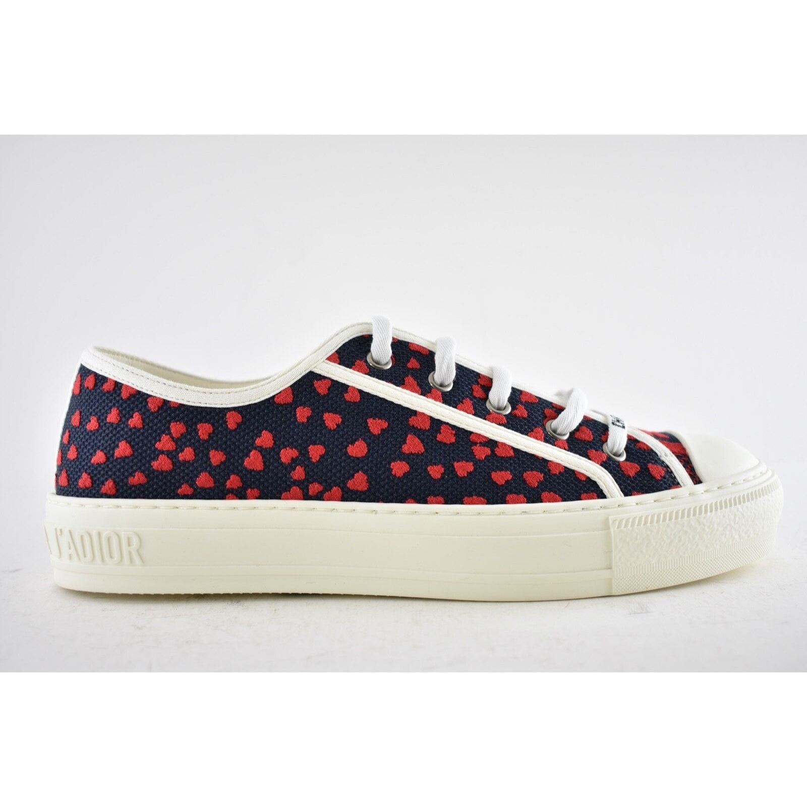 Dior Walk'N'Dior Hearts Lace Up Flat Low Top Trainer Sneaker 40 Size US 10 / IT 40 - 2 Thumbnail