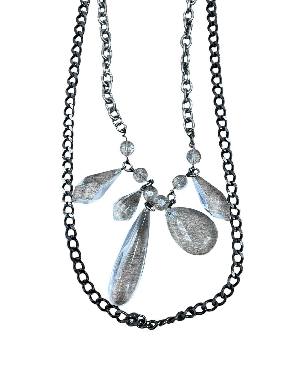 Prada × Vintage RARE✅✅VINTAGE PRADA COLLIER in Metallo Nacklace Crystal Size ONE SIZE - 9 Thumbnail