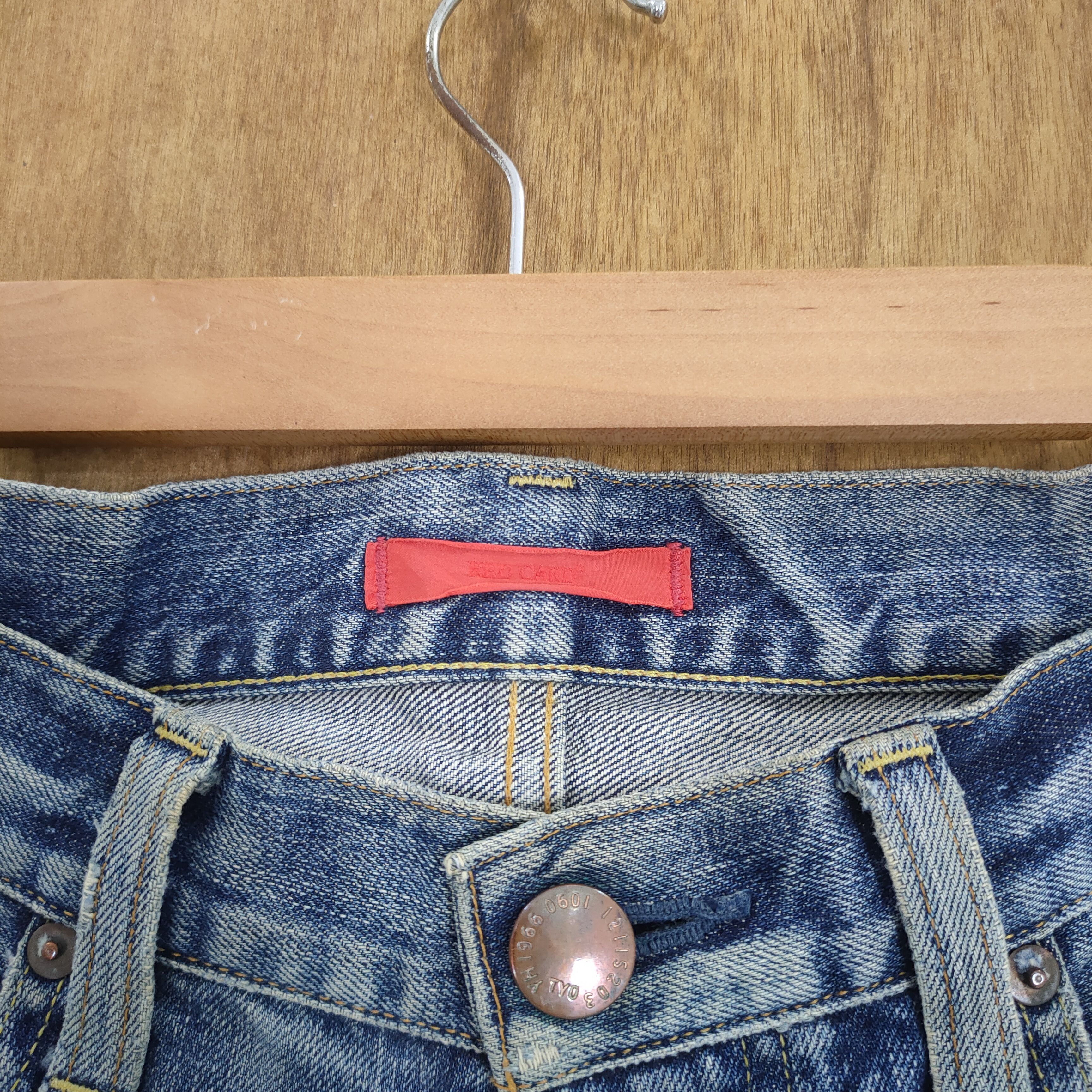 Jean VINTAGE REDCARD BUTTON FLY DISTRESSED JEAN DENIM PANTS Size US 31 - 7 Thumbnail