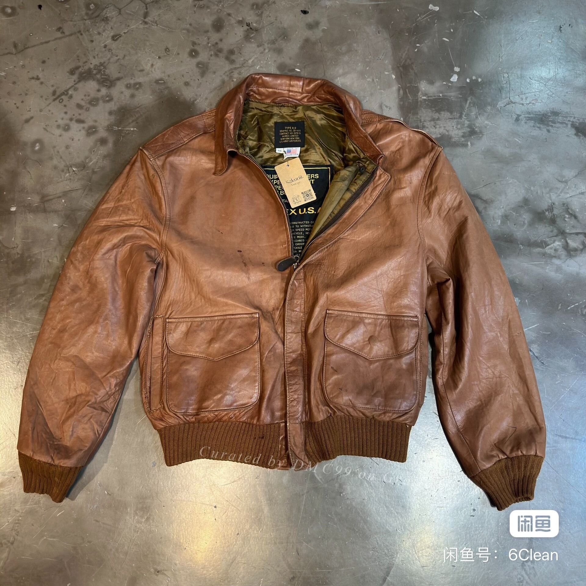 Vintage Vintage MA-2 Pilot Leather Jacket Size US XL / EU 56 / 4 - 1 Thumbnail