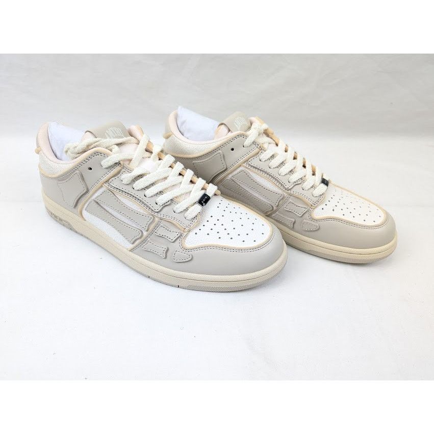 Amiri o1rshd1 Collegiate Skelton Low-Top Sneakers in Birch White Size US 12 / EU 45 - 13 Thumbnail