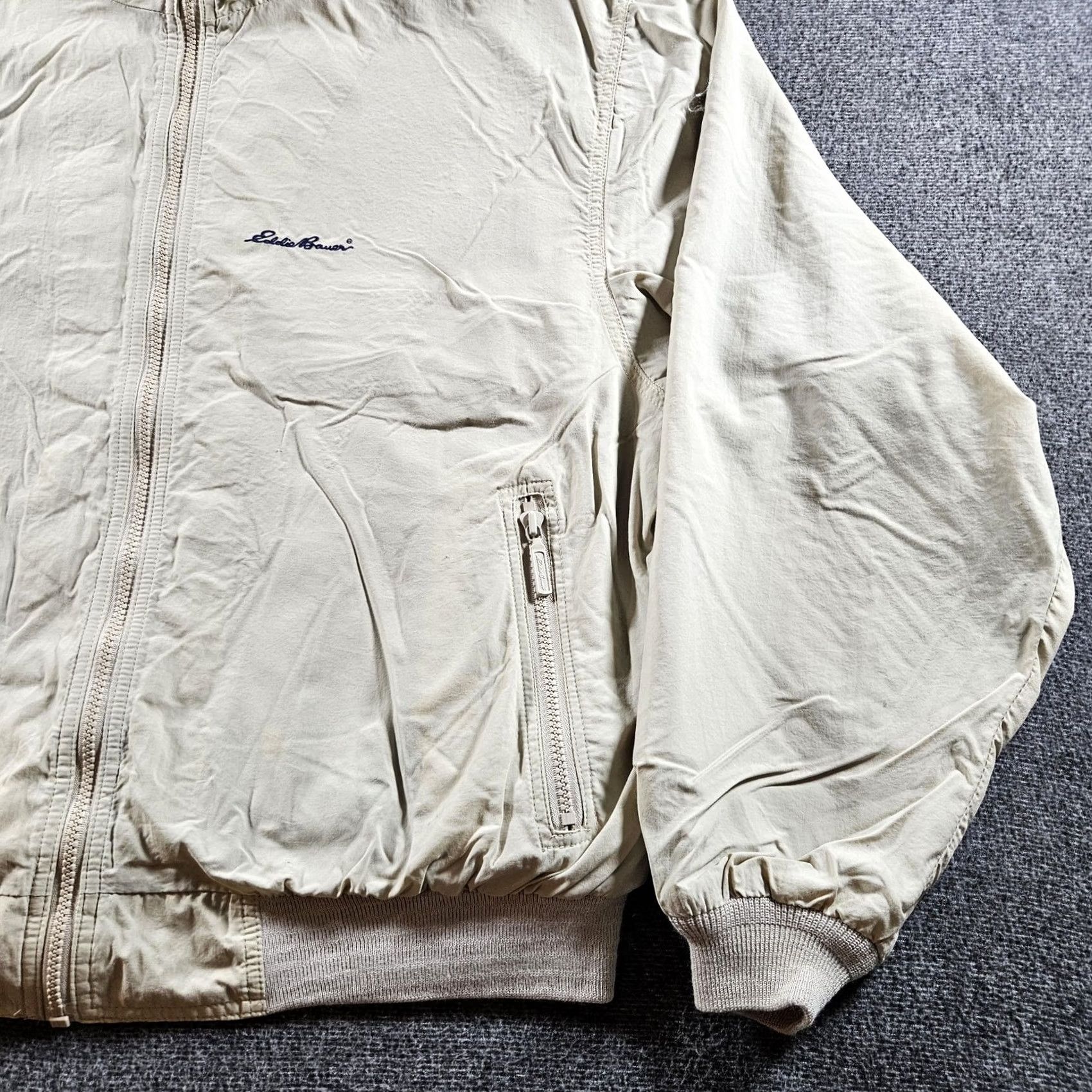 Eddie Bauer VINTAGE Eddie Bauer Jacket Mens XL Beige Nylon Fleece Lined Bomber Made USA Size US XL / EU 56 / 4 - 4 Thumbnail