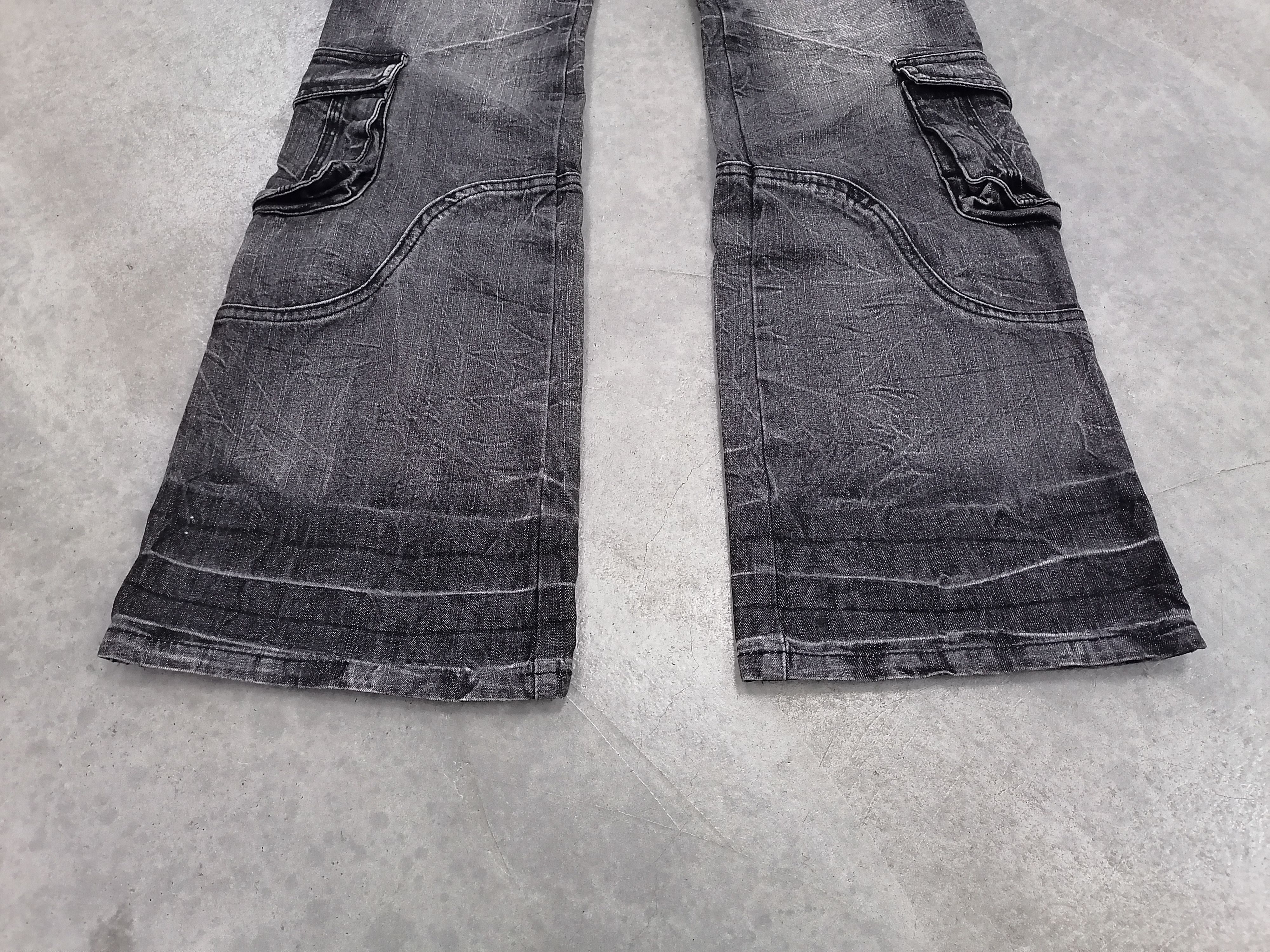 LOWBOX Flare Jeans Lowbox Claw Mark Fringe Multipocket Denim Pants Size US 32 / EU 48 - 3 Thumbnail