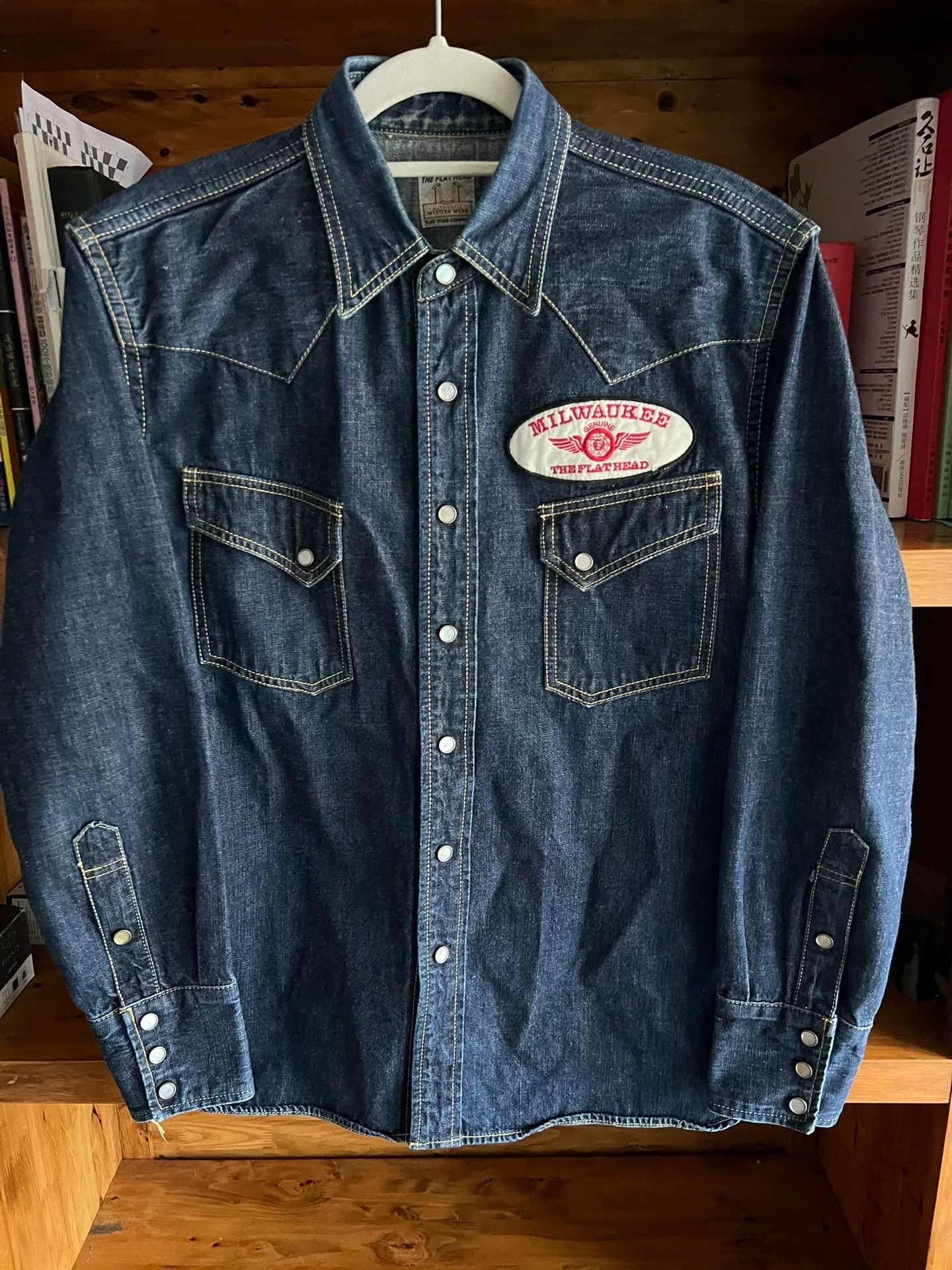 The Flat Head Milwaukee Event Selvedge Western Denim Shirt Size US XXS / EU 40 - 4 Thumbnail