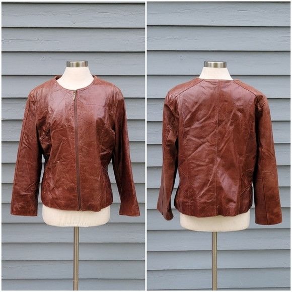 Wilsons Leather Vintage 90s y2k Brown Leather Wilsons Pelle Studio Car Coat Size XL / US 12-14 / IT 48-50 - 1 Thumbnail