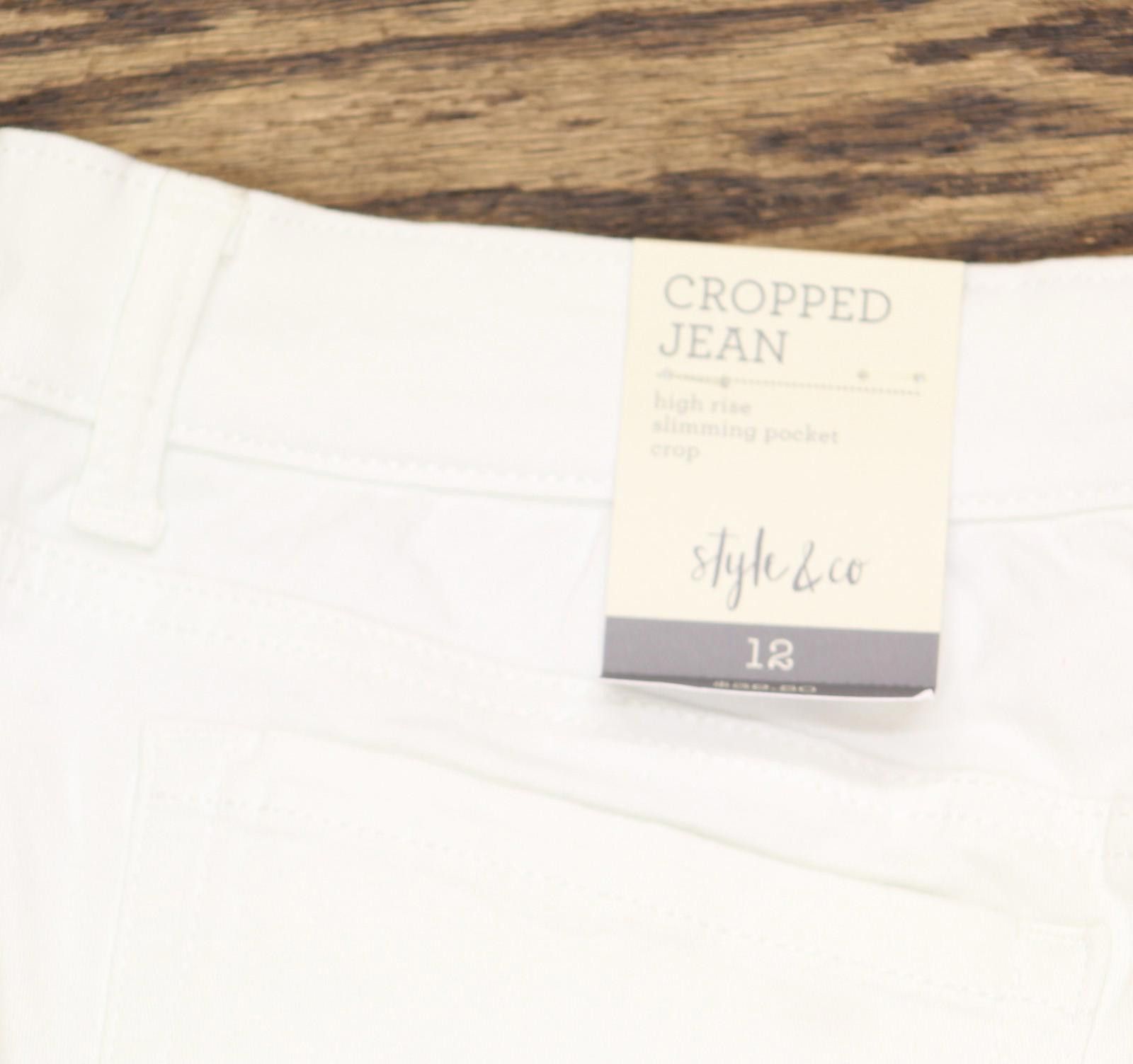 Style & Co Nwt Style & Co Womens High Rise Cropped Jeans White 12 Size 34" / US 12 / IT 48 - 3 Thumbnail