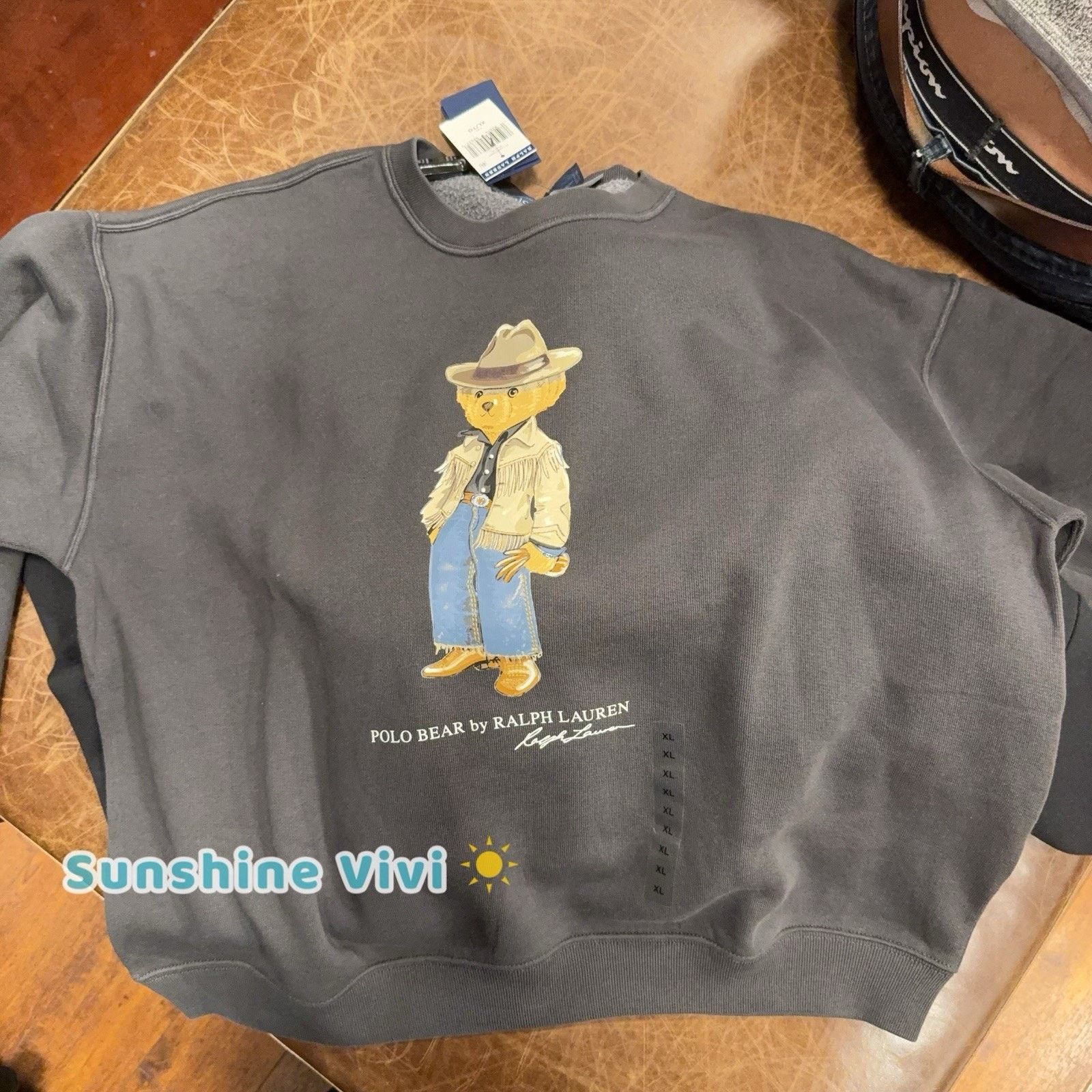 Polo Ralph Lauren NWT Ralph Lauren Women Polo Bear Fleece Sweatshirt Black Size US XL / EU 56 / 4 - 1 Thumbnail