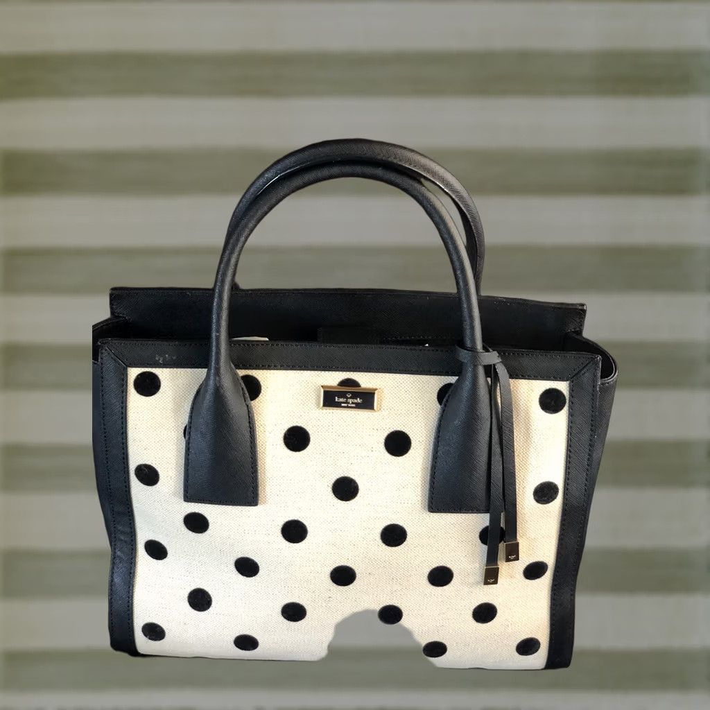 Vintage kate spade new york x Target Polka Dot Knit Handbag Pocket Book Crossbody White/Black Large White Size ONE SIZE - 1 Thumbnail