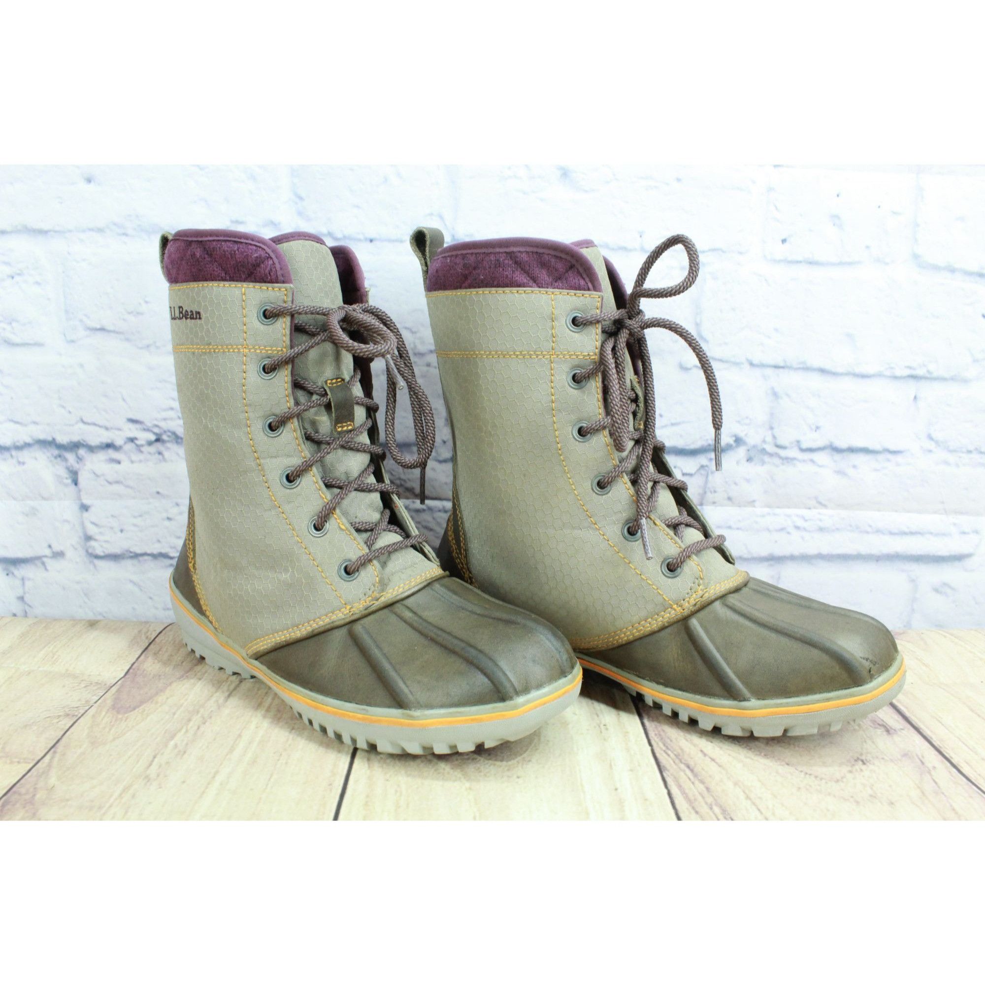 L.L. Bean LL Bean Brown Waterproof Mid-Calf Duck Boots Size US 6 / IT 36 - 2 Thumbnail