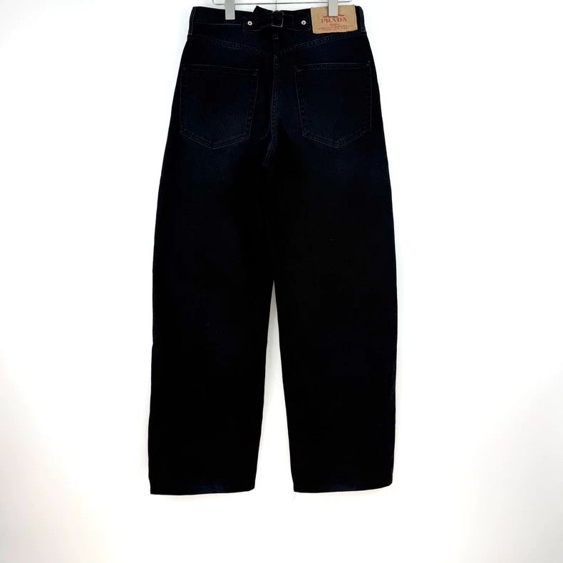 Prada Prada Sise 25Washed black metal triangle leather logo jean Size US 26 / EU 42 - 4 Thumbnail