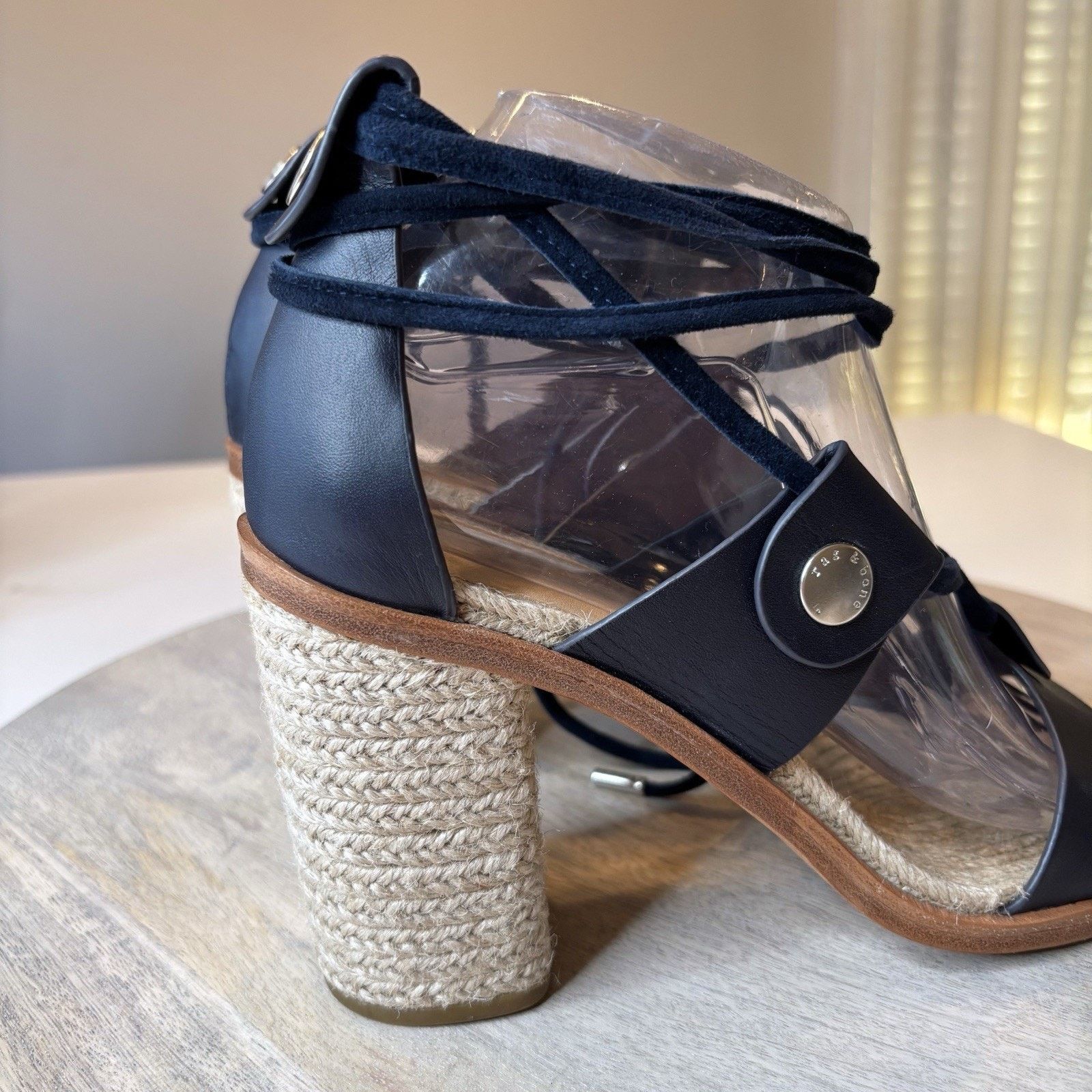 Rag & Bone Rag & Bone Women's Eden Navy Blue Lace-Up Heels Size 7 Size US 7 / IT 37 - 7 Thumbnail