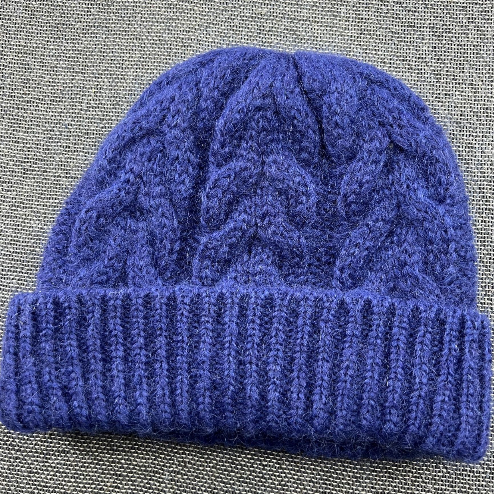 Cos COS Beanie Hat One Size Blue Cuffed Cable Knit Mohair Wool Womens - Beanie, Solid Pattern, Casual, Knitwear, COS, Women, One Size, Blue, 90s-None Size ONE SIZE - 2 Thumbnail