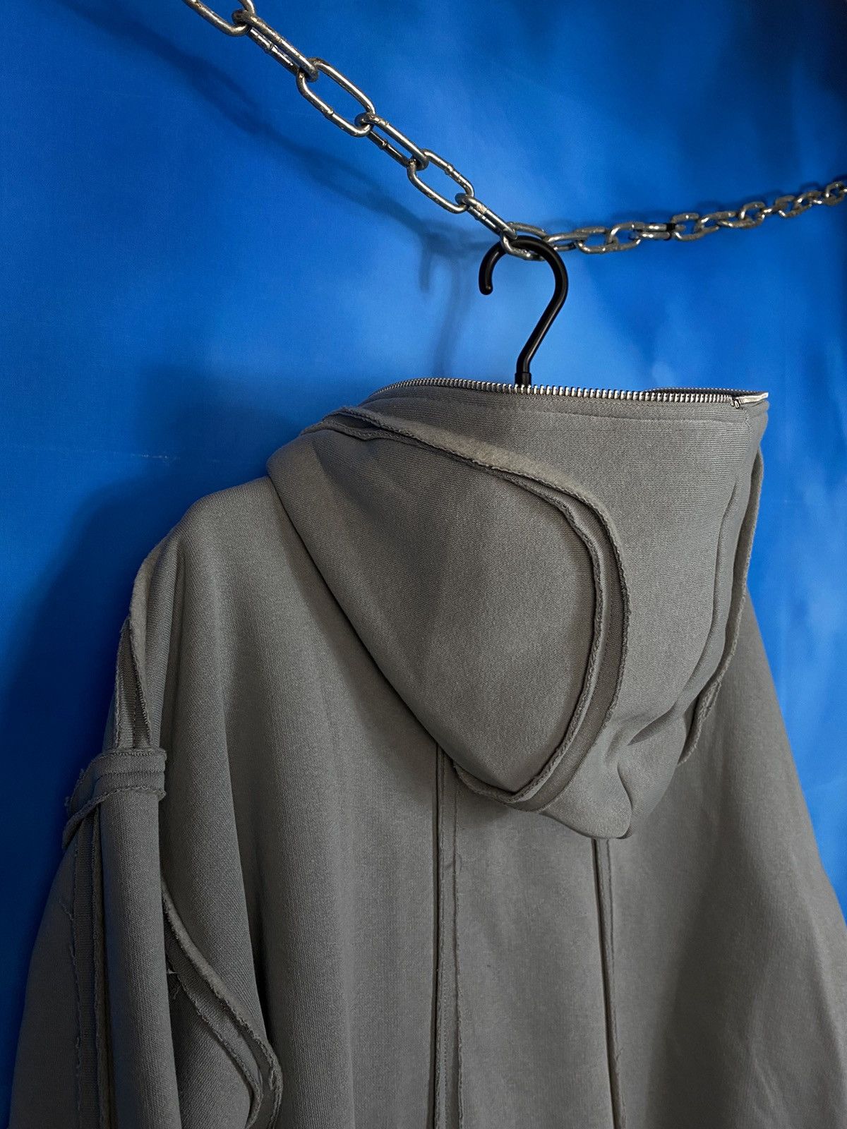 Japanese Brand × Vintage 🔥 DISTORTION FULL ZIP HOODIE Y2K RICK OWENS STYLE Size US M / EU 48-50 / 2 - 8 Thumbnail