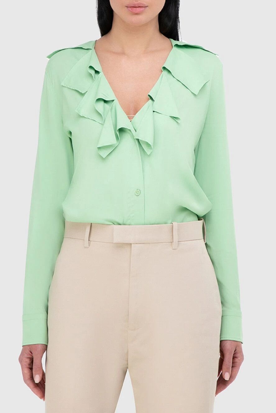 Bottega Veneta o1y0725 Solid Color Shirt in Light Green Size M / US 6-8 / IT 42-44 - 3 Thumbnail