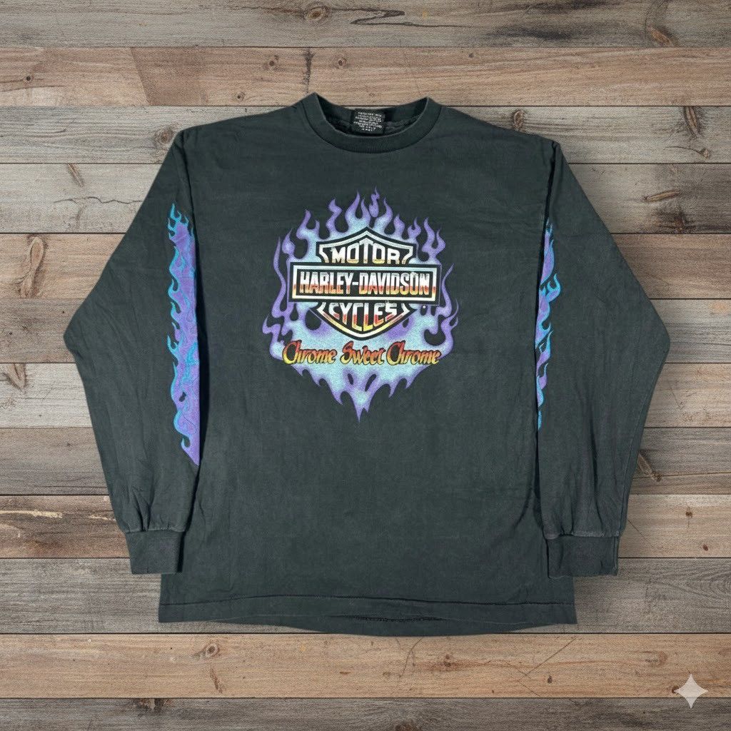 Harley Davidson Chrome Sweet Chrome | Grailed 90s Harley ロンT