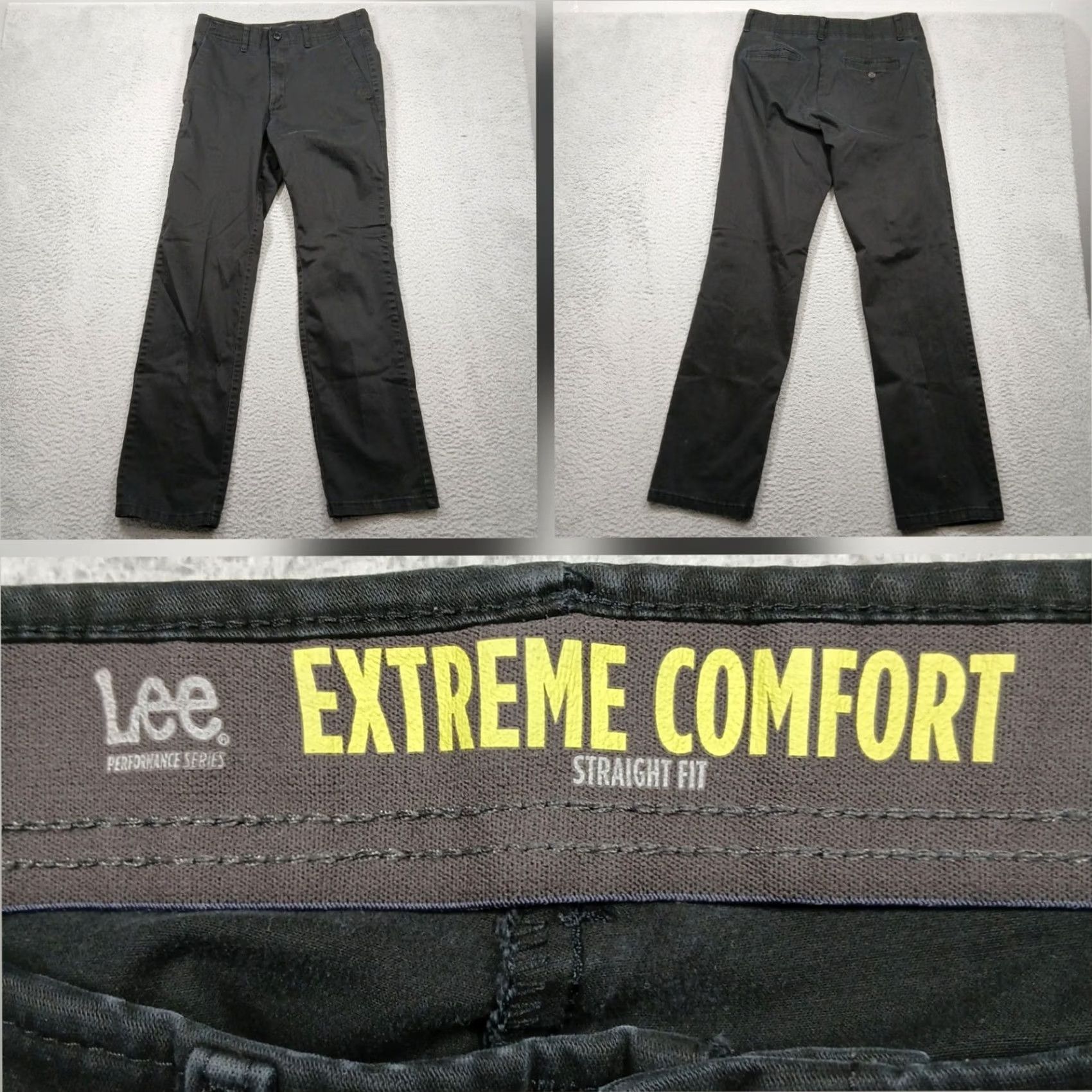 Lee Lee Extreme Comfort Pants Men 32x33 Black Straight Fit Performance Size US 32 / EU 48 - 2 Thumbnail
