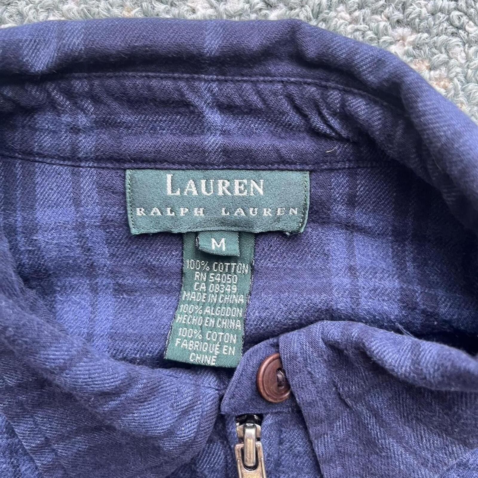 Lauren Ralph Lauren 2000s Lauren Ralph Lauren Plaid Zip Up Flannel Pocket Shirt Size US M / EU 48-50 / 2 - 3 Thumbnail
