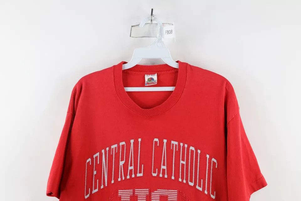 Vintage Vintage 90s Catholic High School Short Sleeve T-Shirt USA Size US XL / EU 56 / 4 - 2 Thumbnail