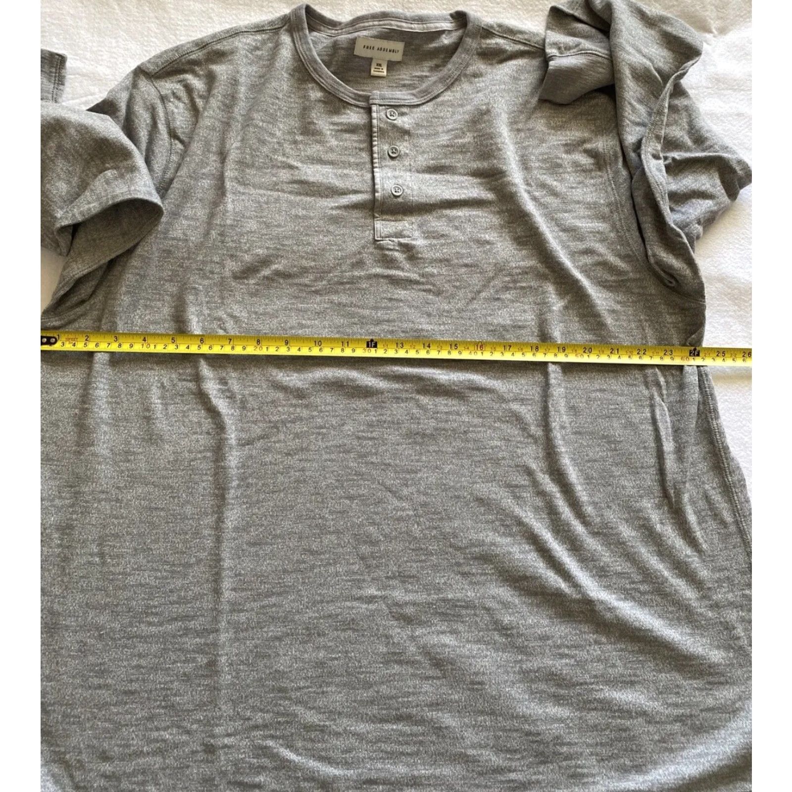 Vintage Free Assembly T-Shirt Mens XXL Thermal Gray Crew Neck Long Sleeve Solid Art Modern (2XL) Men Shirt Gray" Size US XXL / EU 58 / 5 - 4 Thumbnail