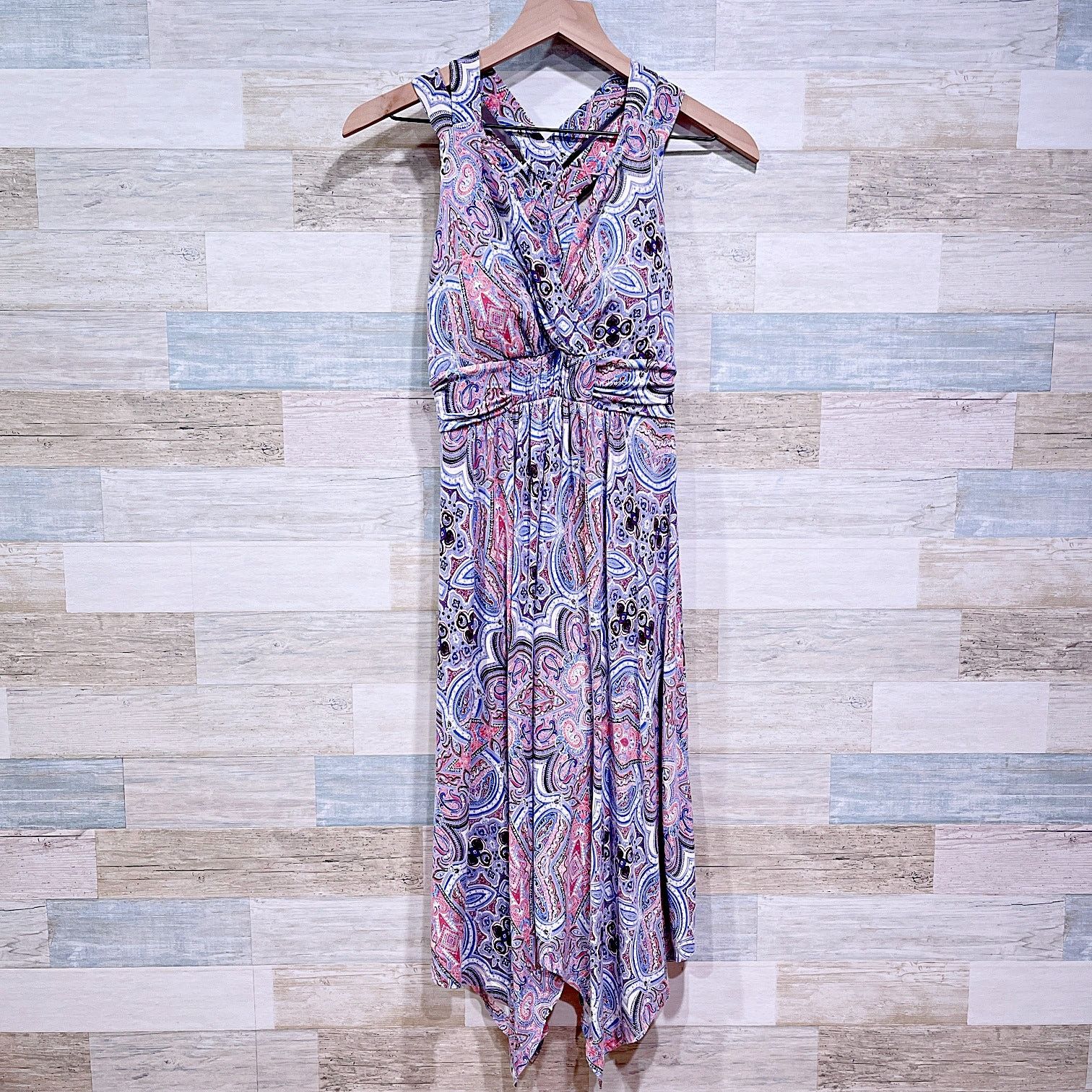 Other Soma Cross Back Scarf Hem Midi Dress Blue Paisley Womens XS Size XS / US 0-2 / IT 36-38 - 1 Thumbnail