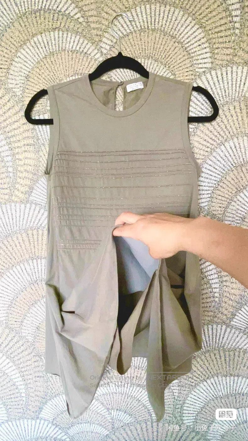 Brunello Cucinelli Brunello Cucinelli Two-Tone Beaded A-Line T-Shirt Size M / US 6-8 / IT 42-44 - 5 Thumbnail