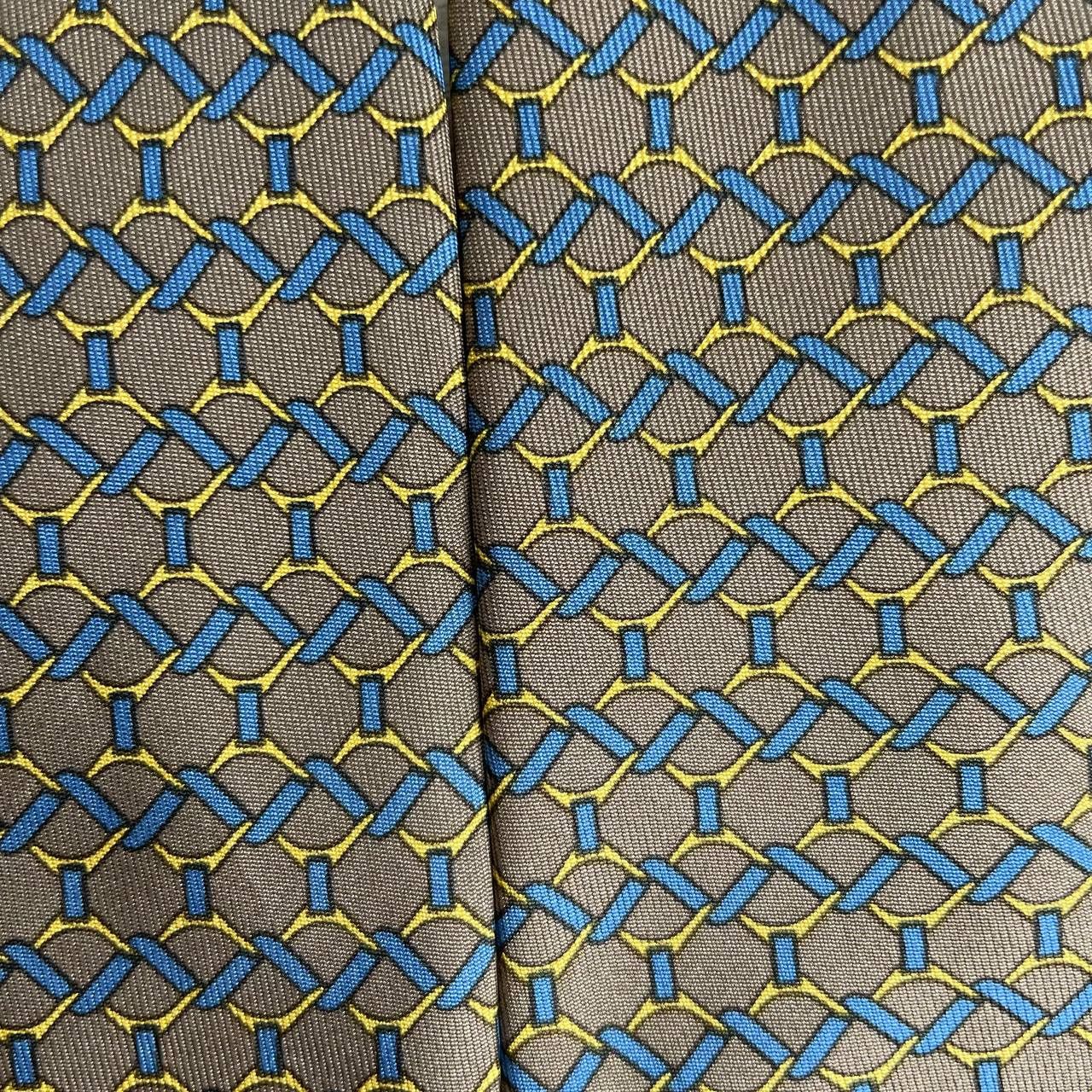 Hermes Hermes Paris Silk Tie 7090 AO Geometry Green Size ONE SIZE - 1 Thumbnail
