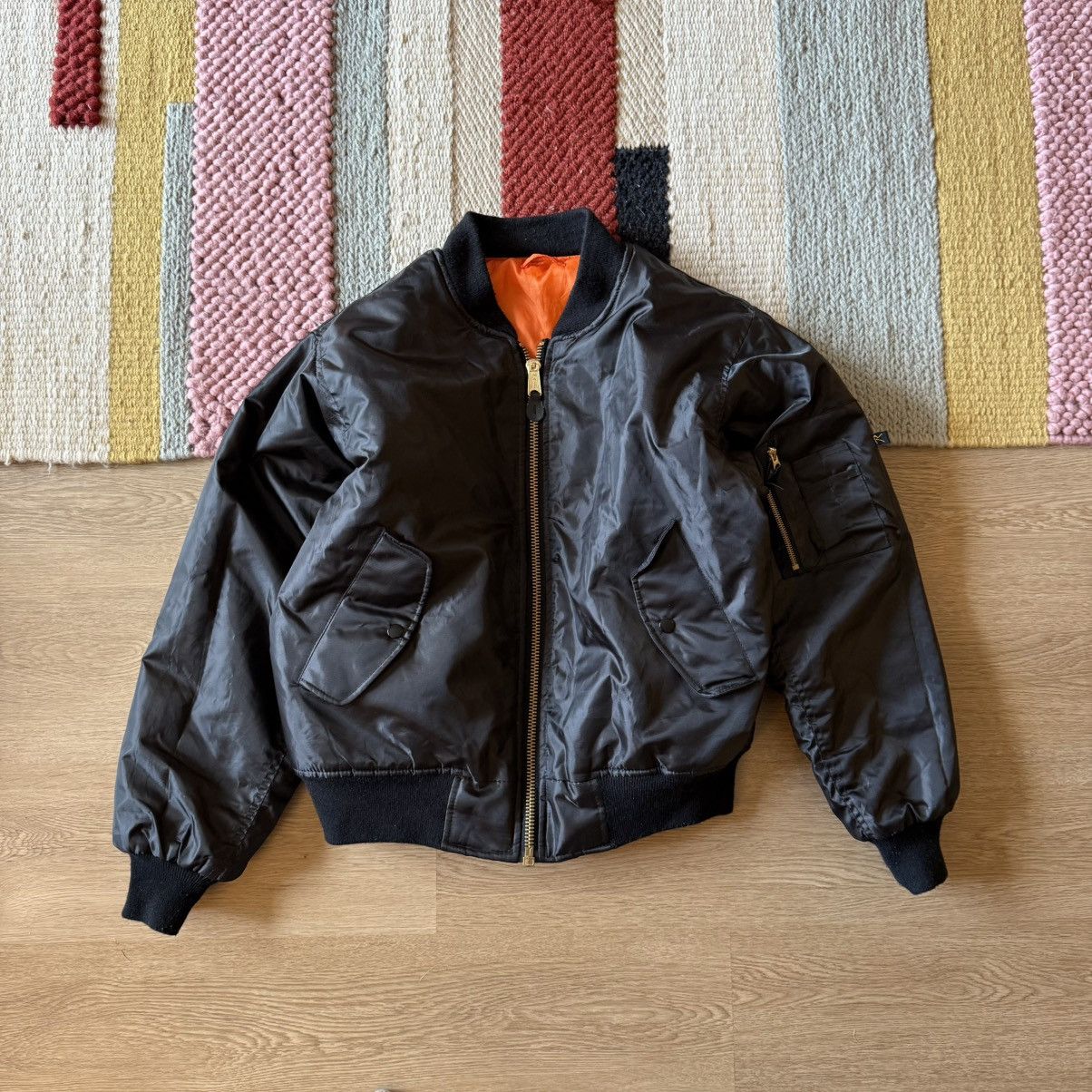 Vintage Vintage 90s MA-1 Intermediate Black Flight Bomber
