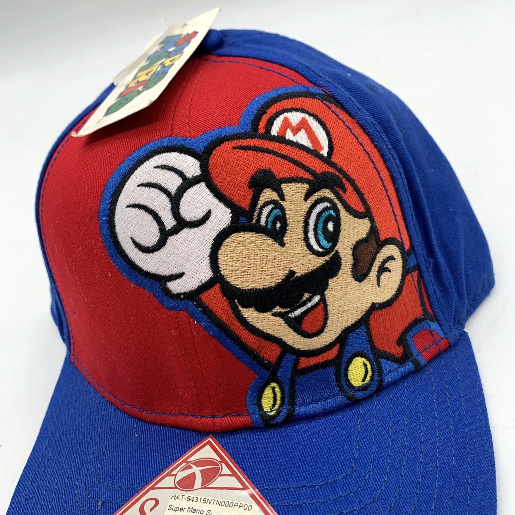 Nintendo VINTAGE Super Mario Snapback Hat Cap One Size Blue & Red 90s Mens Size ONE SIZE - 2 Thumbnail