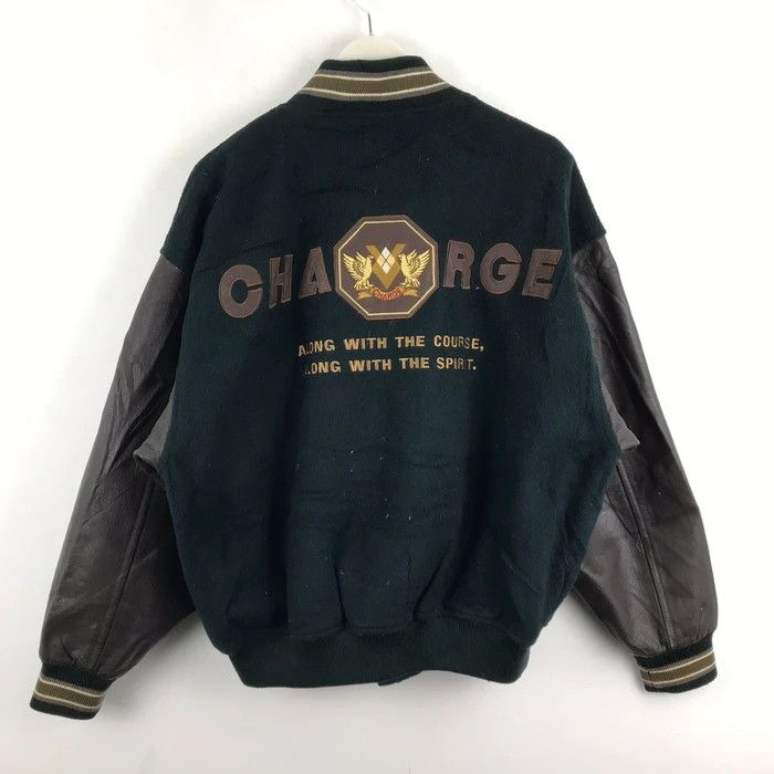 Japanese Brand SY0123 VTG CHARGE LEATHER SLEEVE VARSITY JACKET Size US L / EU 52-54 / 3 - 1 Thumbnail