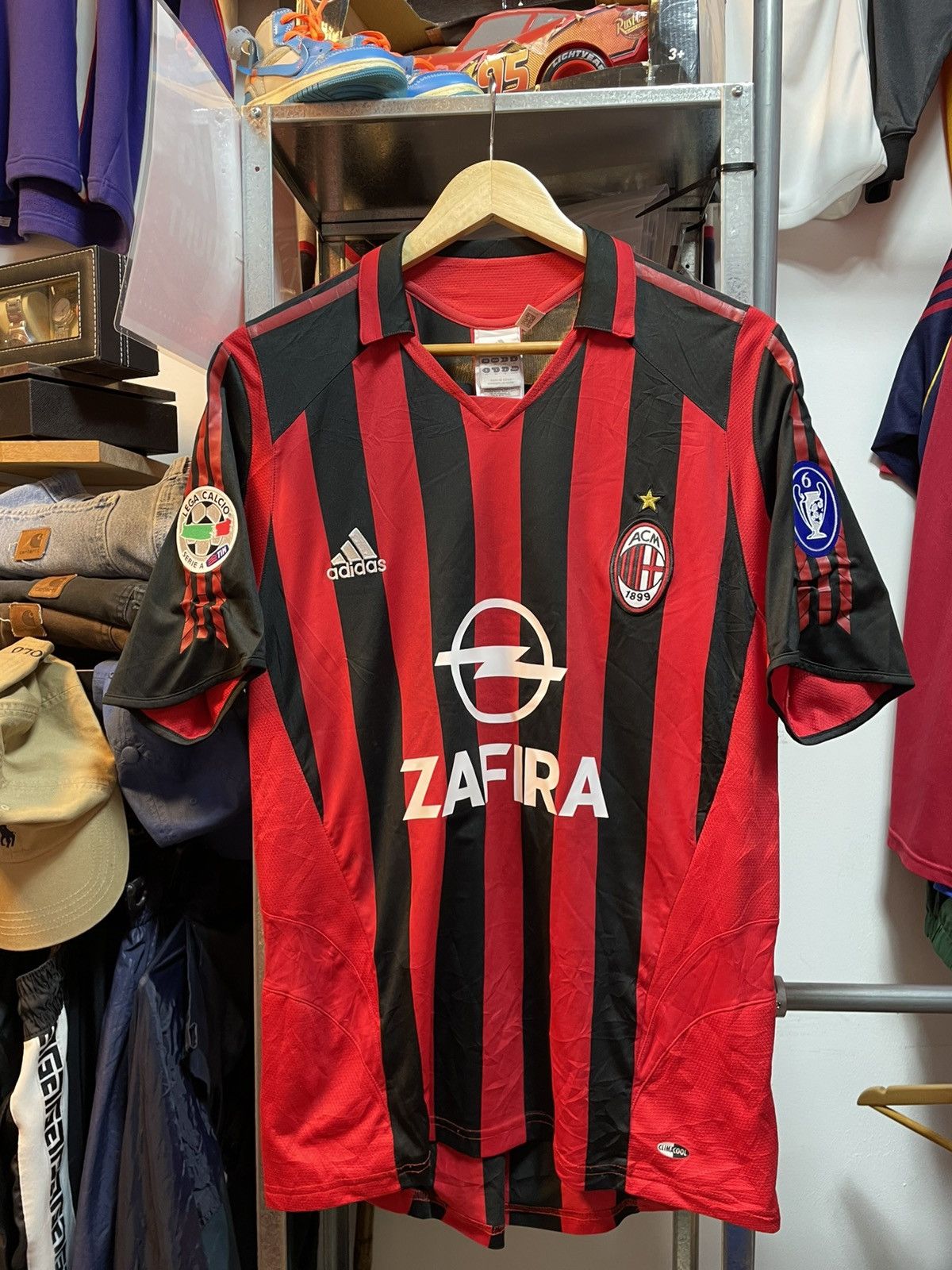 Adidas Vintage 2005-2006 AC Milan Hime Kit KAKA 22 Size US M / EU 48-50 / 2 - 2 Thumbnail