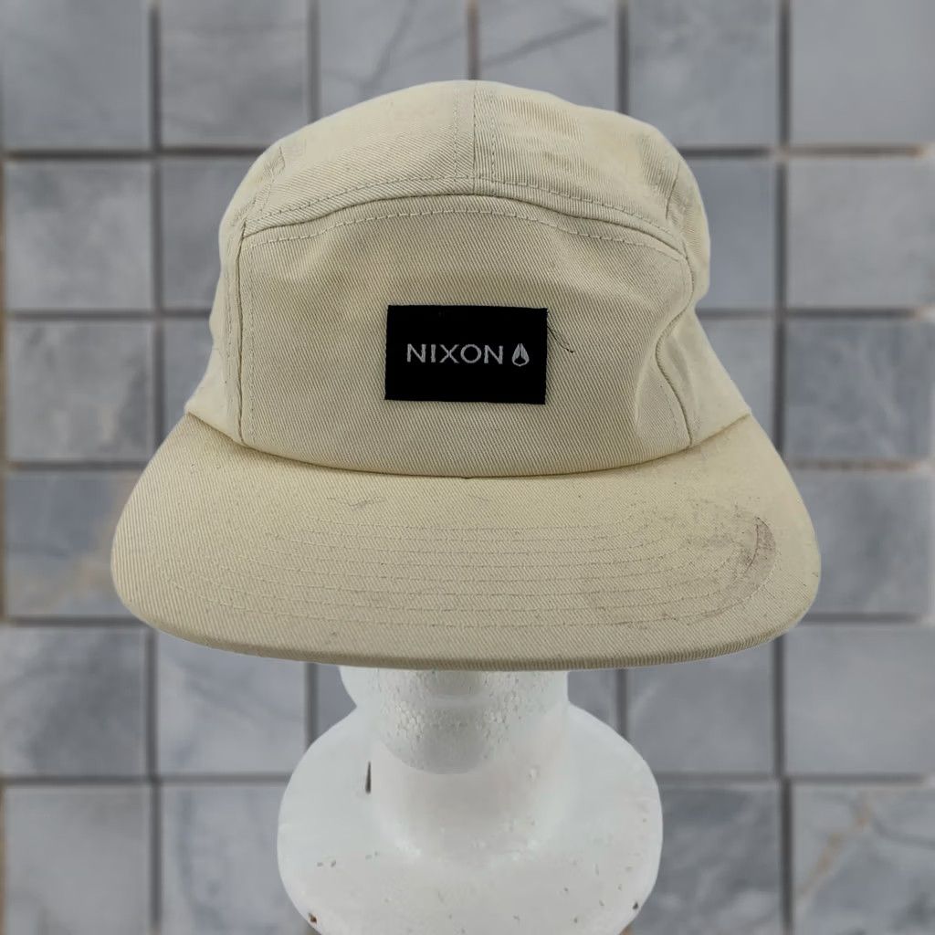 Nixon Nixon Hat Cap Strap Back Mens Canvas Patch Outdoor Streetwear 5 Panel One Size Beige Adjustable Breathable Outdoor Casual Travel Men Cap Mens Size ONE SIZE - 1 Thumbnail