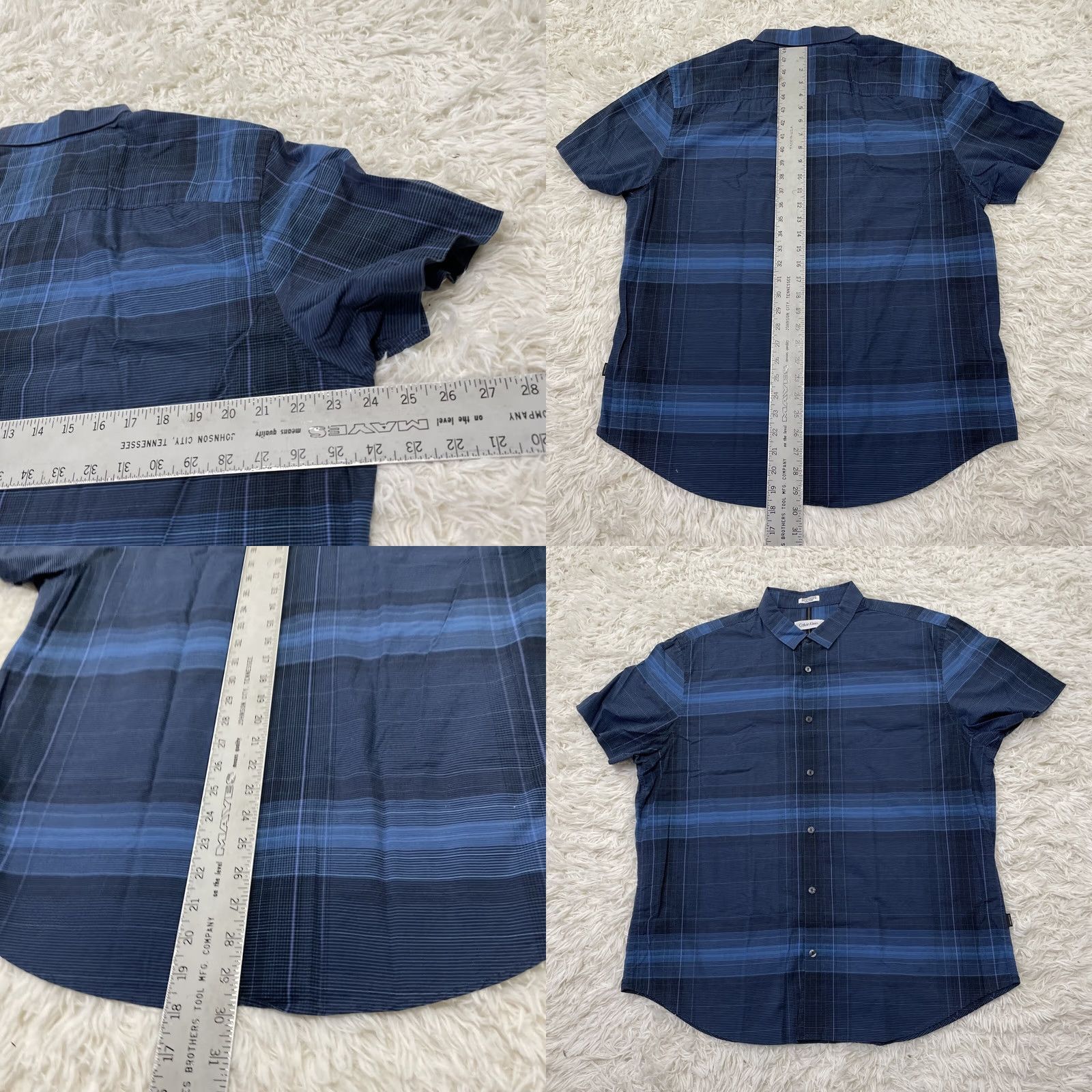 Calvin Klein CALVIN KLEIN Button Shirt Men XL Striped Y2k Blue Plaid Casual XL Size US XL / EU 56 / 4 - 8 Thumbnail