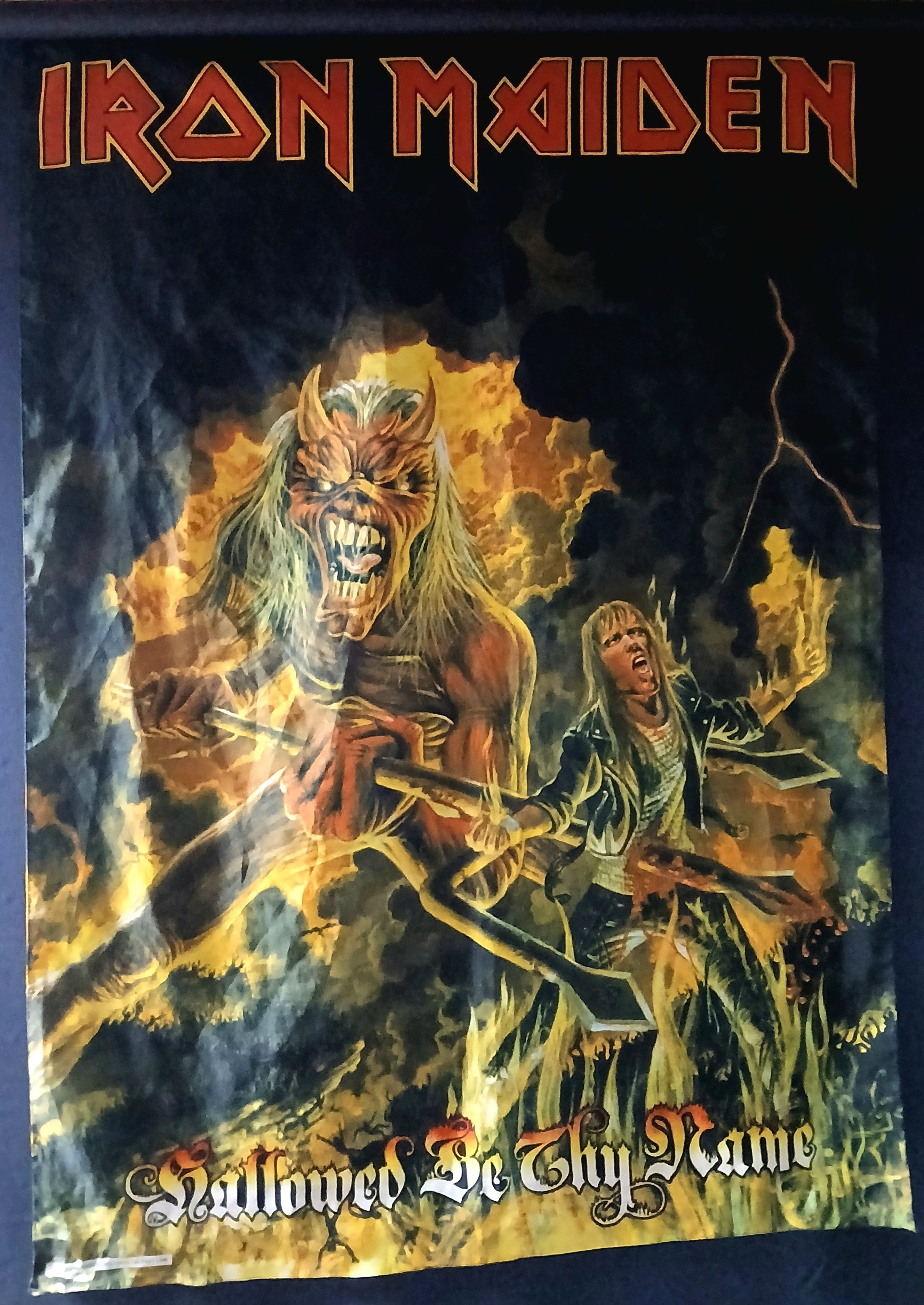 Vintage IRON MAIDEN 1993 POSTER FLAG BANNER HALLOWED BE THY NAME Size ONE SIZE - 1 Thumbnail