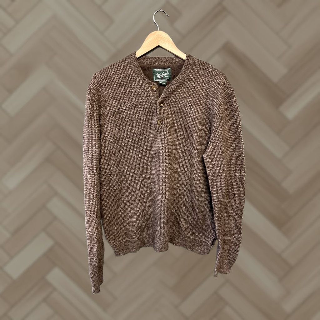 Vintage Woolrich Mens Brown Waffled Long Sleeve Fleece Sweatshirt L"} Size US L / EU 52-54 / 3 - 1 Thumbnail