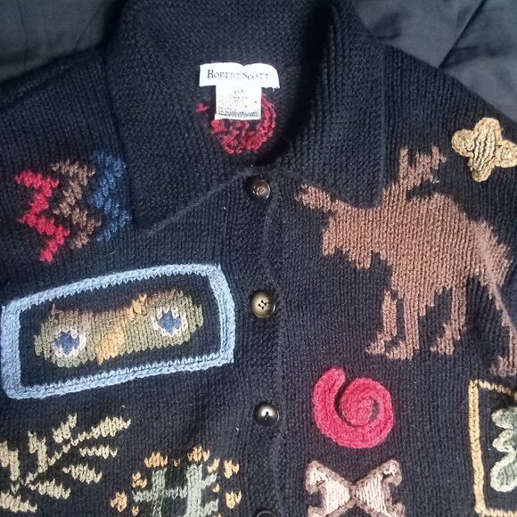 Other Vintage Pacific Northwest Novelty Cardigan Sweater Linen Size S / US 4 / IT 40 - 1 Thumbnail