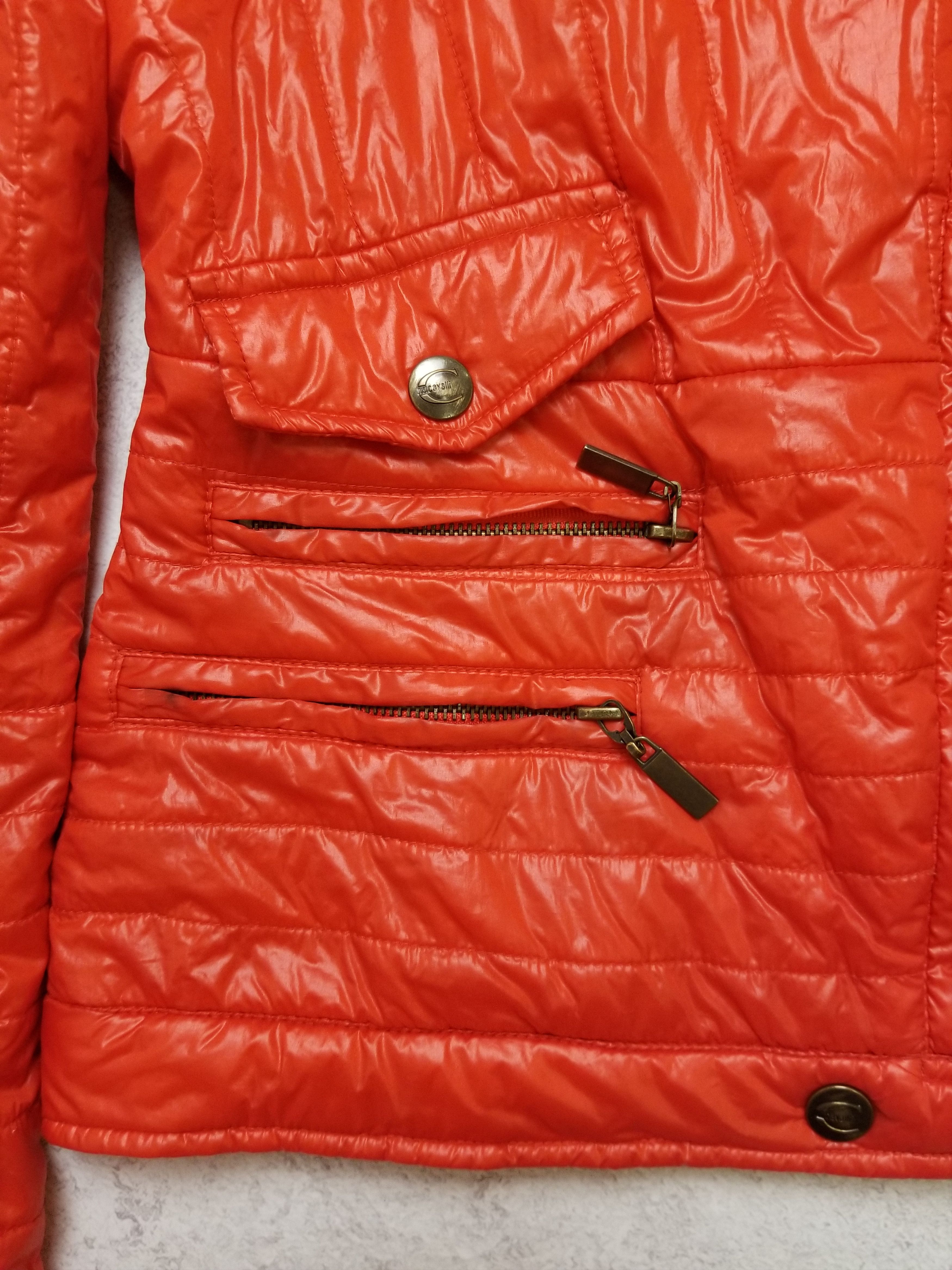 Just Cavalli Y2K Biker Slim Puffer Red Jacket Size M / US 6-8 / IT 42-44 - 5 Thumbnail