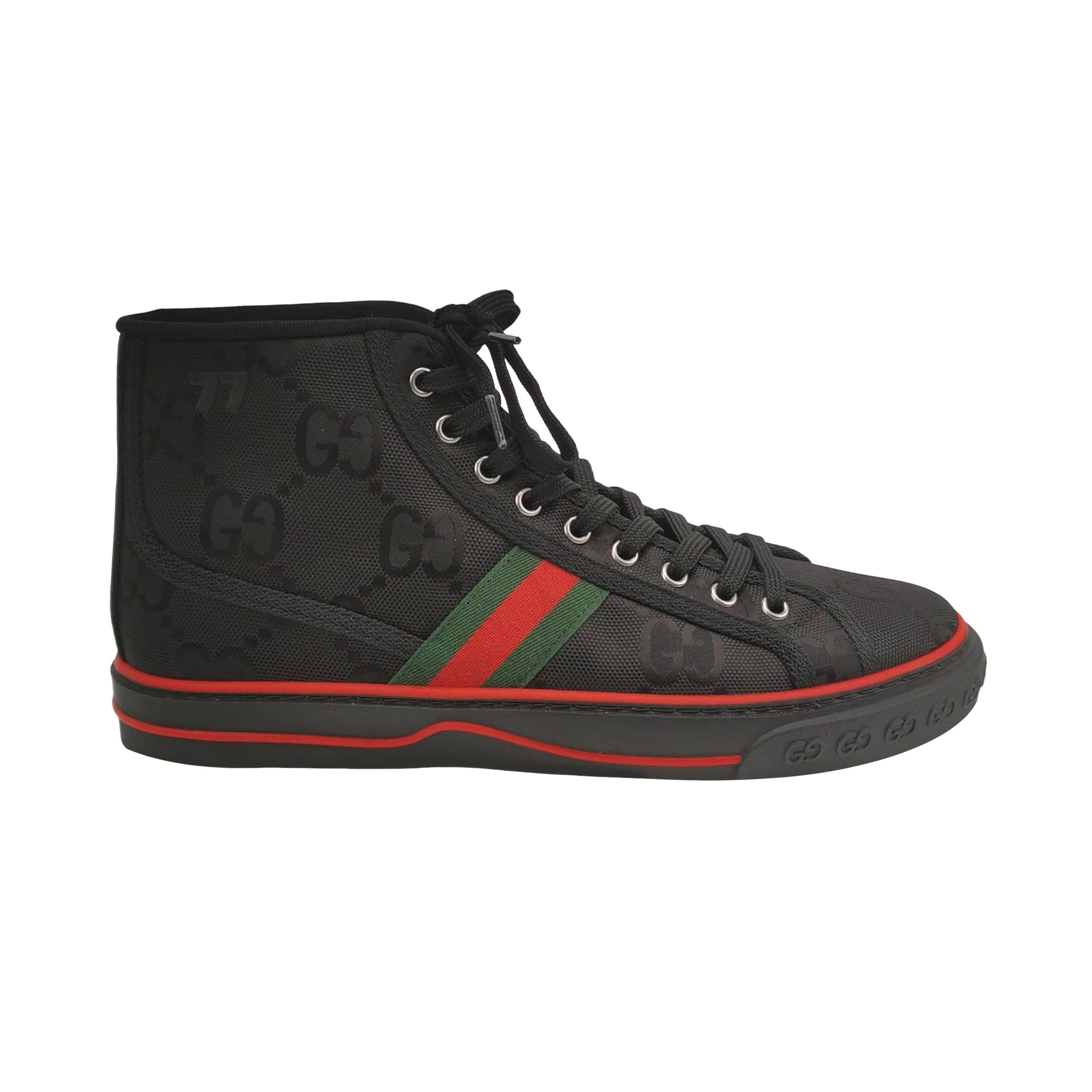 Gucci Gucci GG Monogram Web High Top Sneakers 41 Size US 8 / EU 41 - 1 Thumbnail