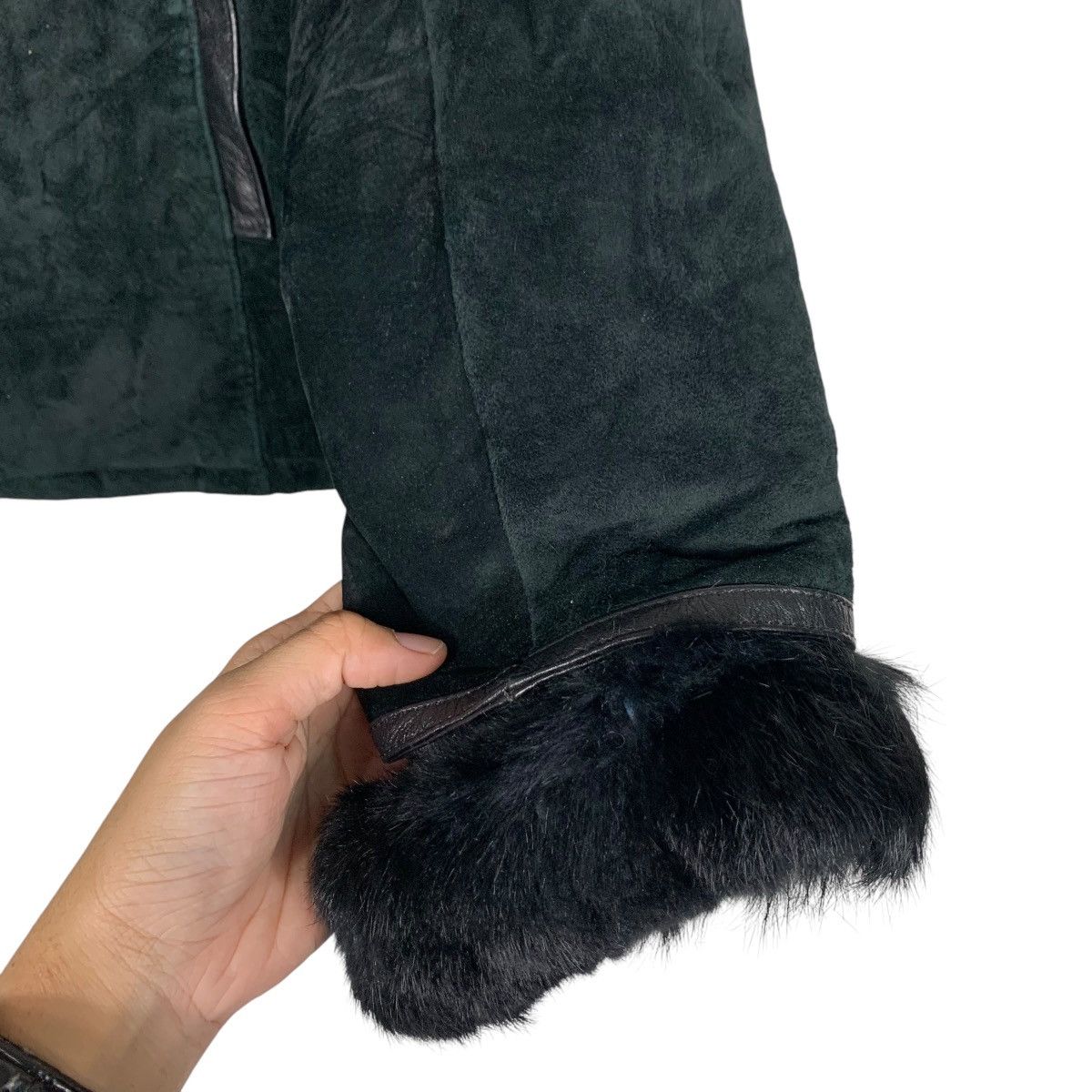 Japanese Brand MOSAIQUE Rabbit Fur Pigskin Jacket #1510-C68 Size M / US 6-8 / IT 42-44 - 13 Thumbnail