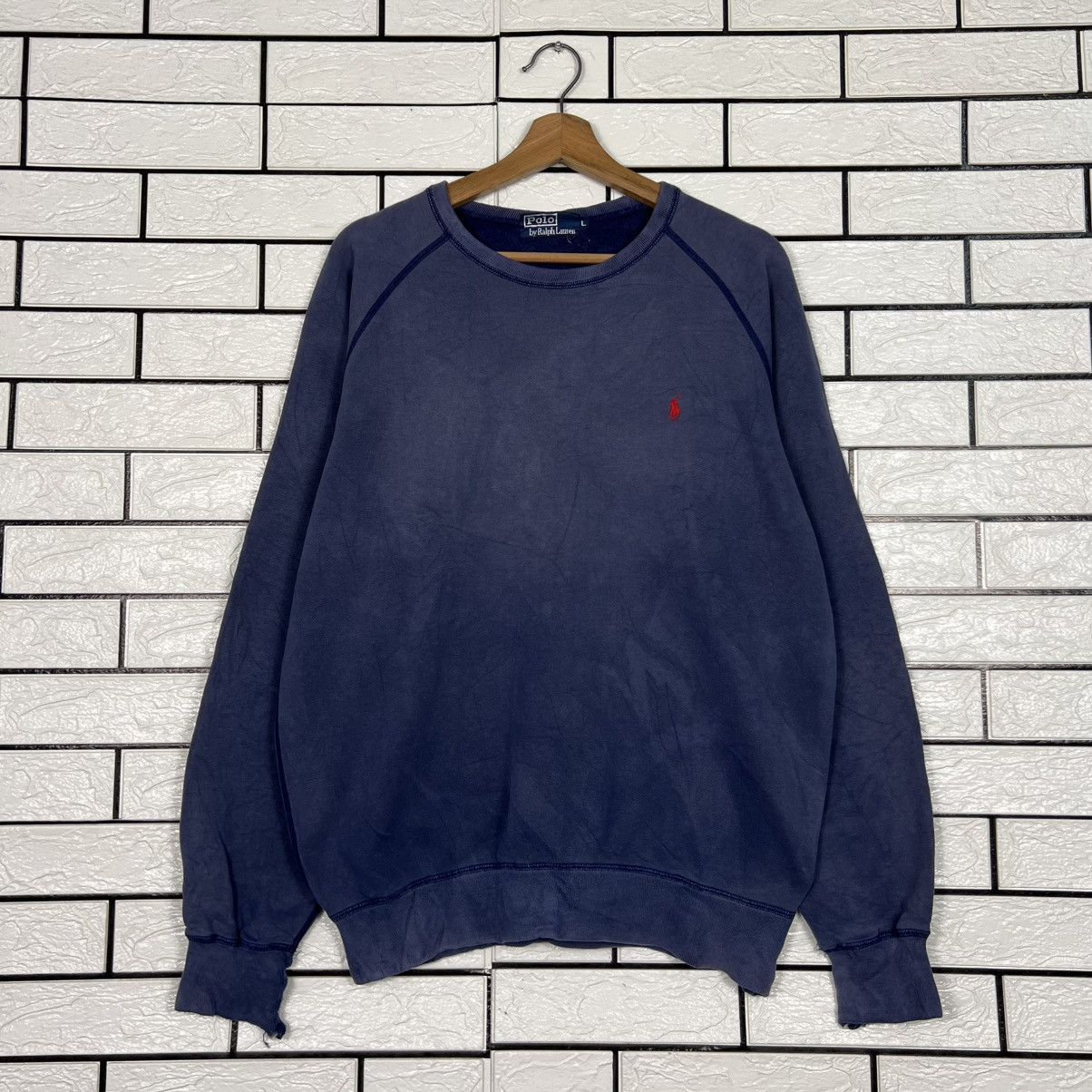 Polo Ralph Lauren Vintage 90's POLO RALPH LAUREN Trashed Sweatshirt #4204-C192 Size US L / EU 52-54 / 3 - 1 Thumbnail