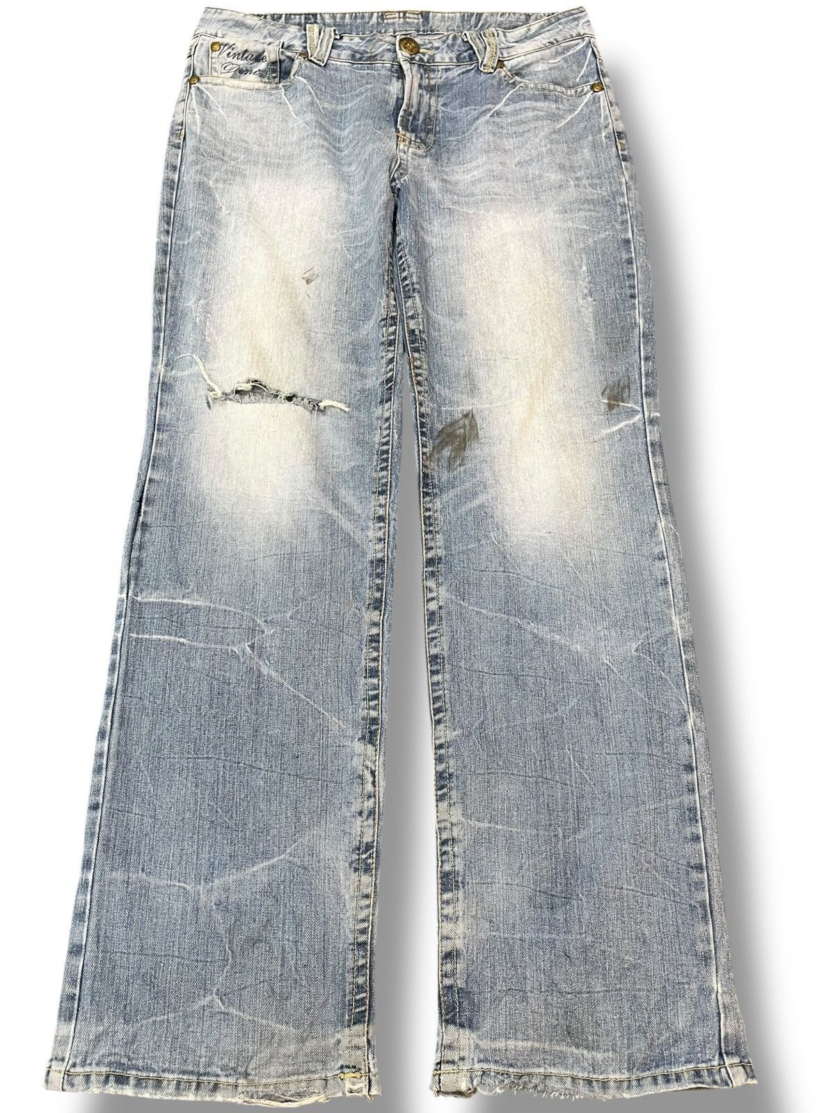 Beauty Beast Vintage Japanese Brand Distressed Embroidery Denim Size US 35 - 1 Thumbnail