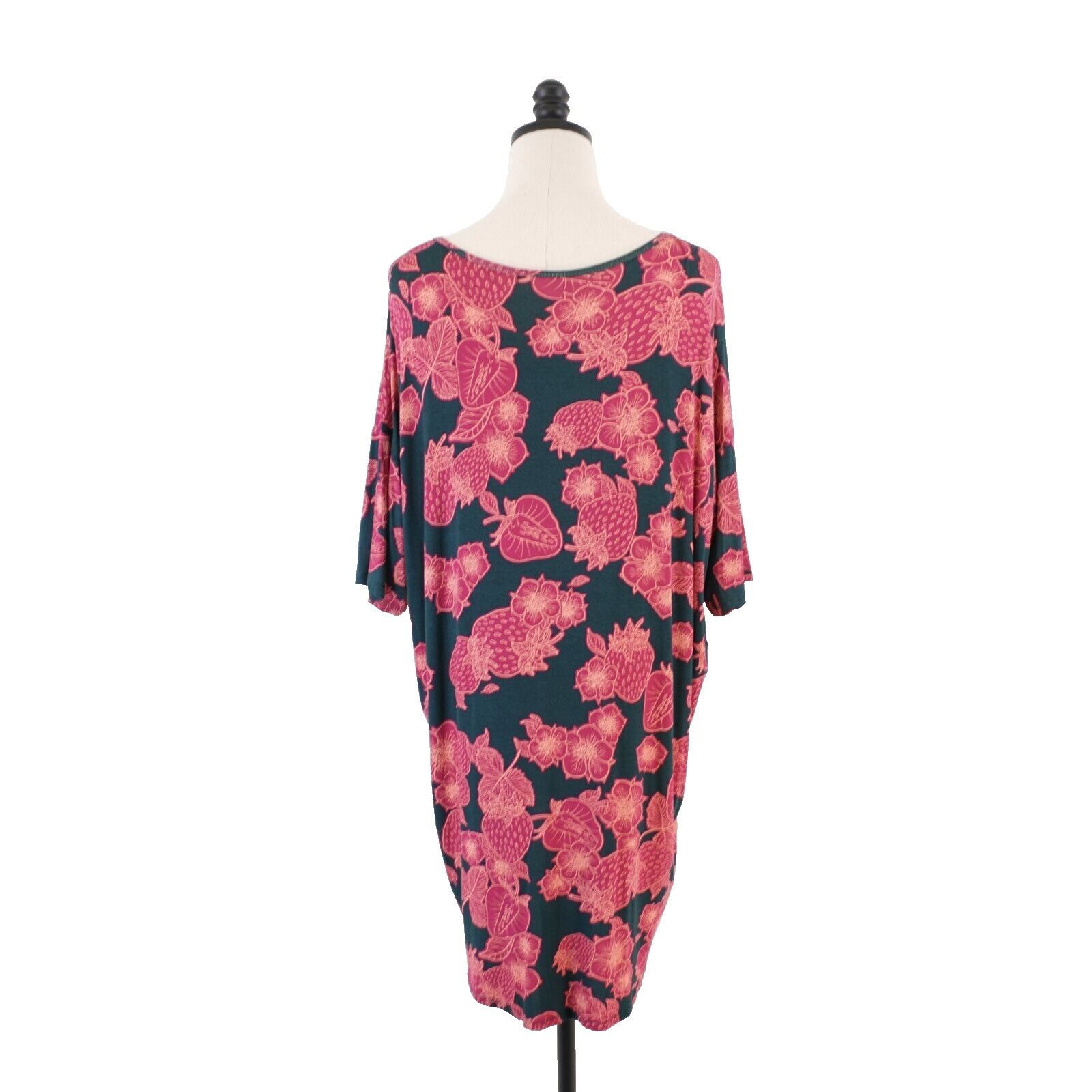 Designer NEW LuLaRoe Irma XL Pink Green Floral Tunic Boat Neck Top Sh Size XL / US 12-14 / IT 48-50 - 6 Thumbnail