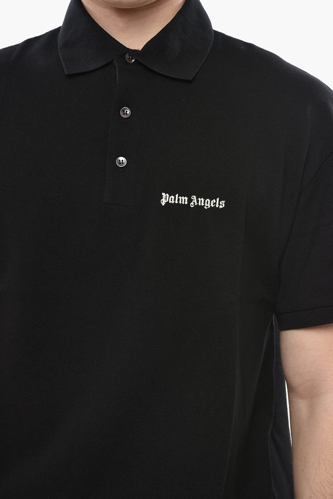 Palm Angels og1mm0226 Cotton Piqué Polo Shirt in Black Size US S / EU 44-46 / 1 - 3 Thumbnail