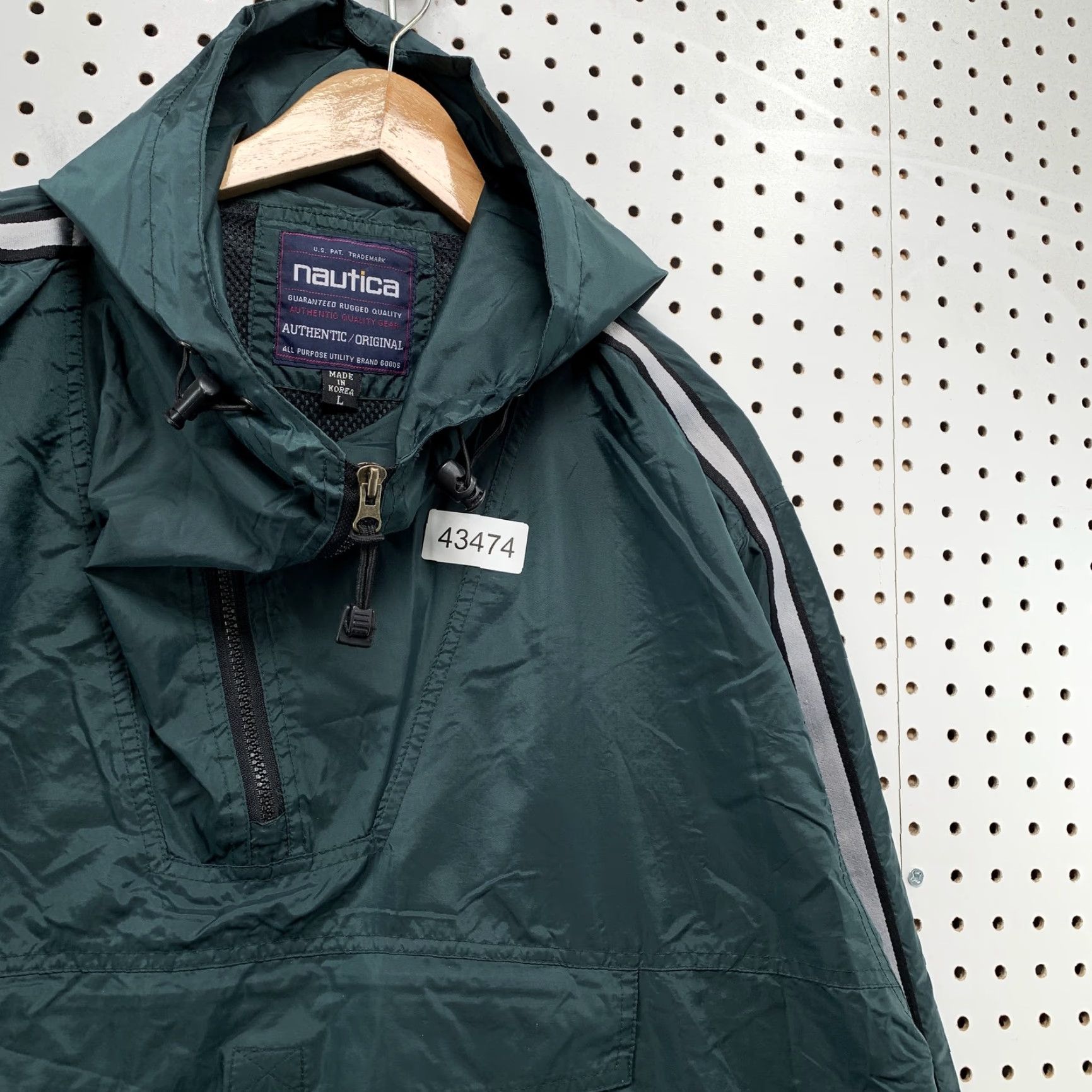 Nautica VINTAGE Nautica Hooded Pullover Anorak Jacket Mens Large Green Nylon Size US L / EU 52-54 / 3 - 5 Thumbnail