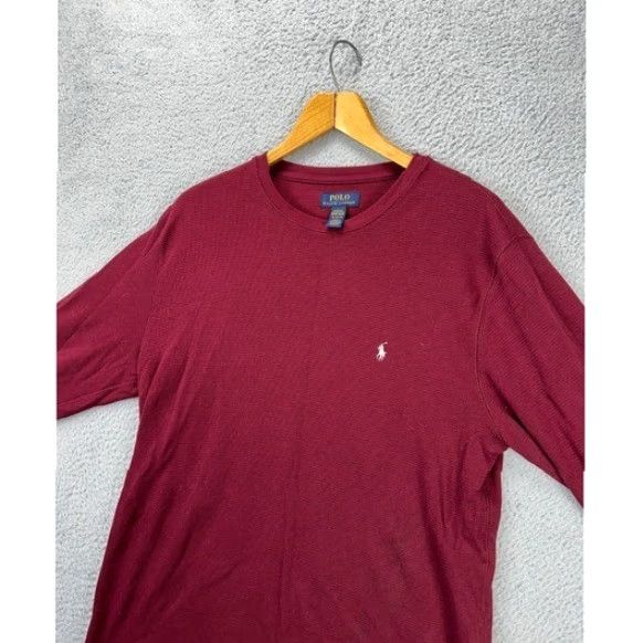 Polo Ralph Lauren Polo Ralph Lauren Shirt Adult XL Red Sleepwear Pony Thermal Long Sleeve Tee Mens Size US XL / EU 56 / 4 - 4 Thumbnail