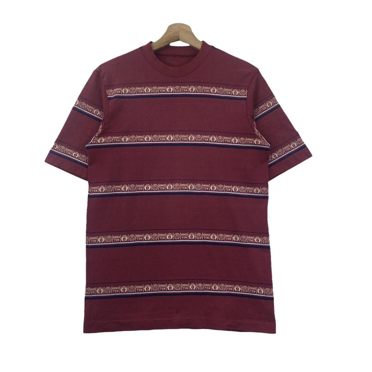 Hang Ten Vtg 80’ HANG TEN SURFING Hawaii Striped Maroon Tee Shirt Size US S / EU 44-46 / 1 - 1 Thumbnail
