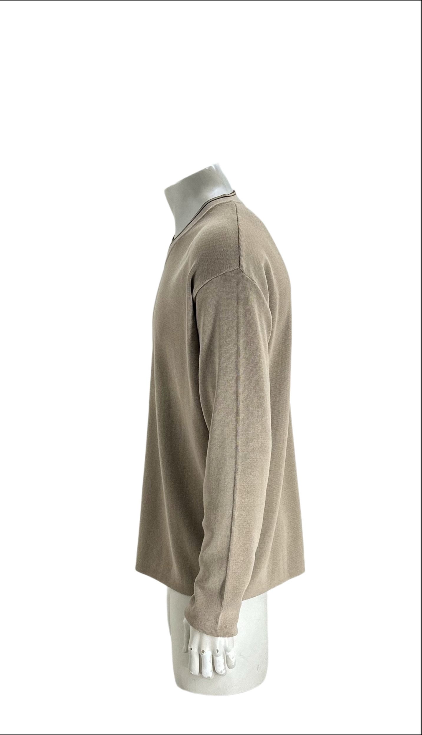 C.P. Company CP Company Beige V-Neck Cotton Knitwear Size US XXL / EU 58 / 5 - 2 Thumbnail