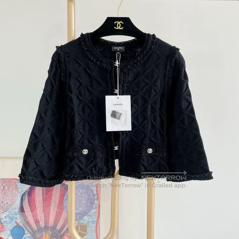 Chanel Chanel Black knitted cardigan coat Size XXS / US 00 / IT 34 - 1 Thumbnail