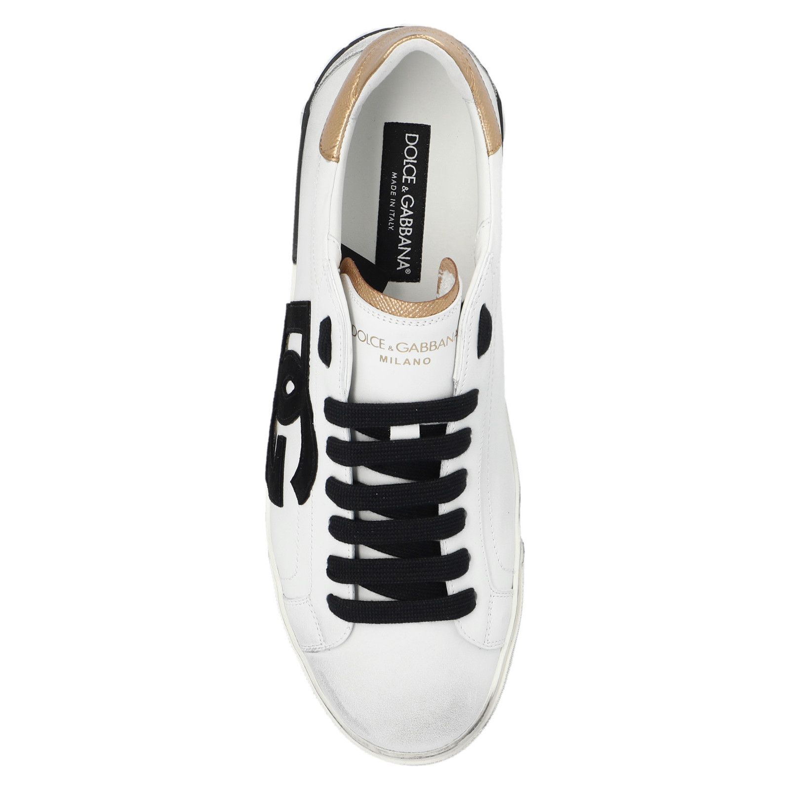 DOLCE&GABBANA DG Portofino White Leather Sneakers New & Auth