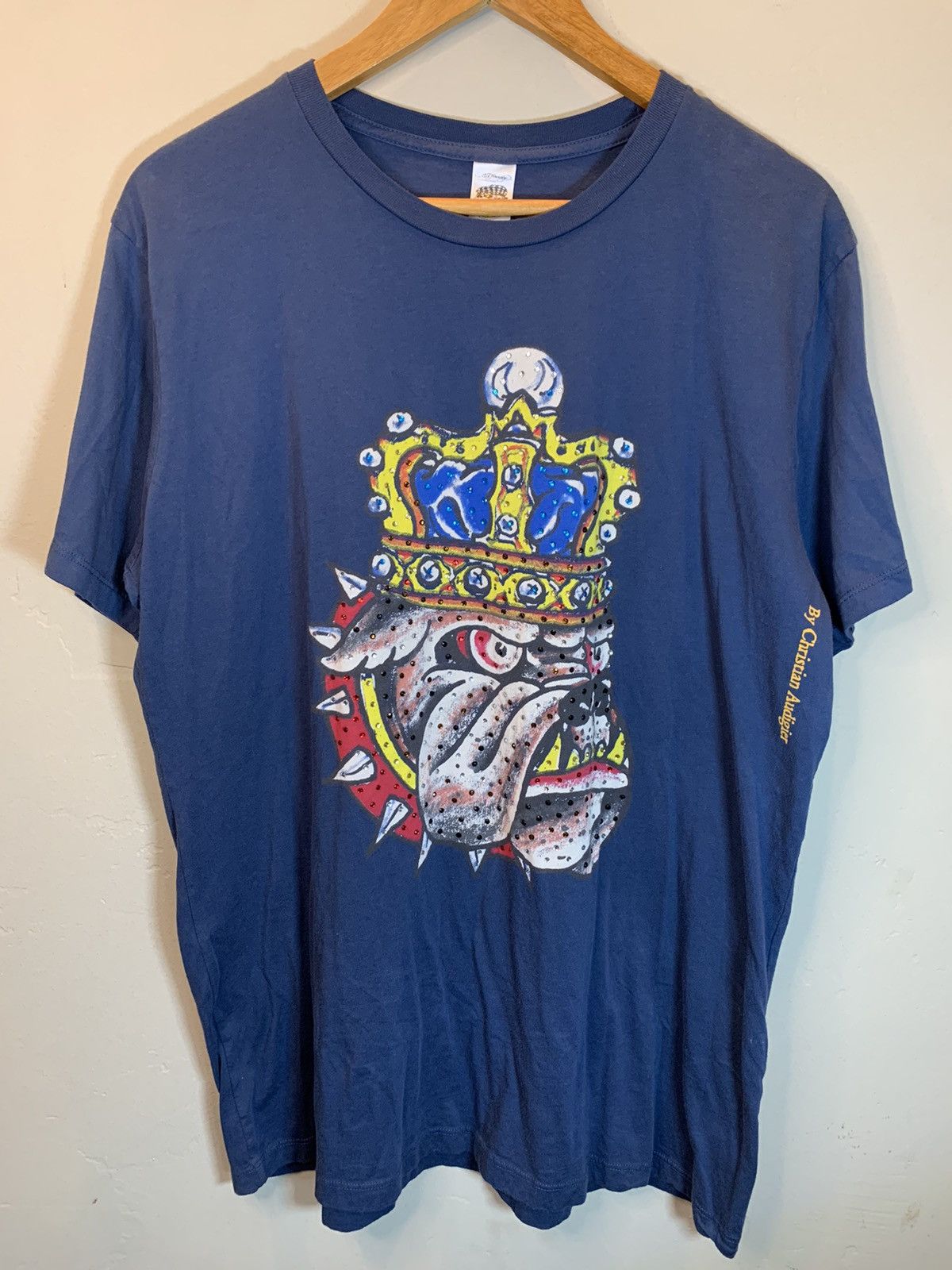 Christian Audigier × Ed Hardy × Vintage *RARE* Vintage Ed Hardy Rhinestoned Royal Bulldog T-Shirt L Size US L / EU 52-54 / 3 - 1 Thumbnail